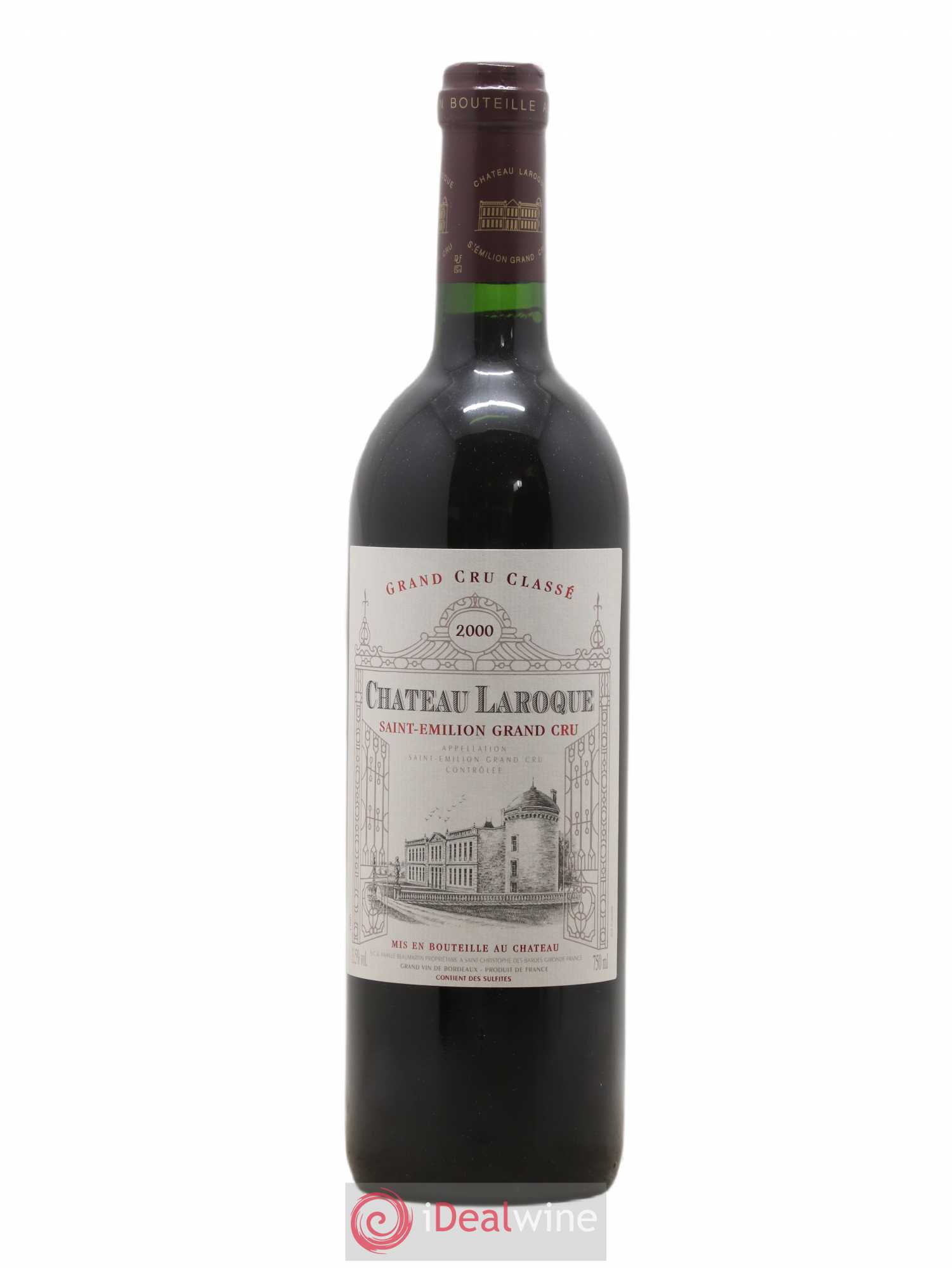 Château Laroque Grand Cru Classé 2000 - Lot de 1 bouteille - 0