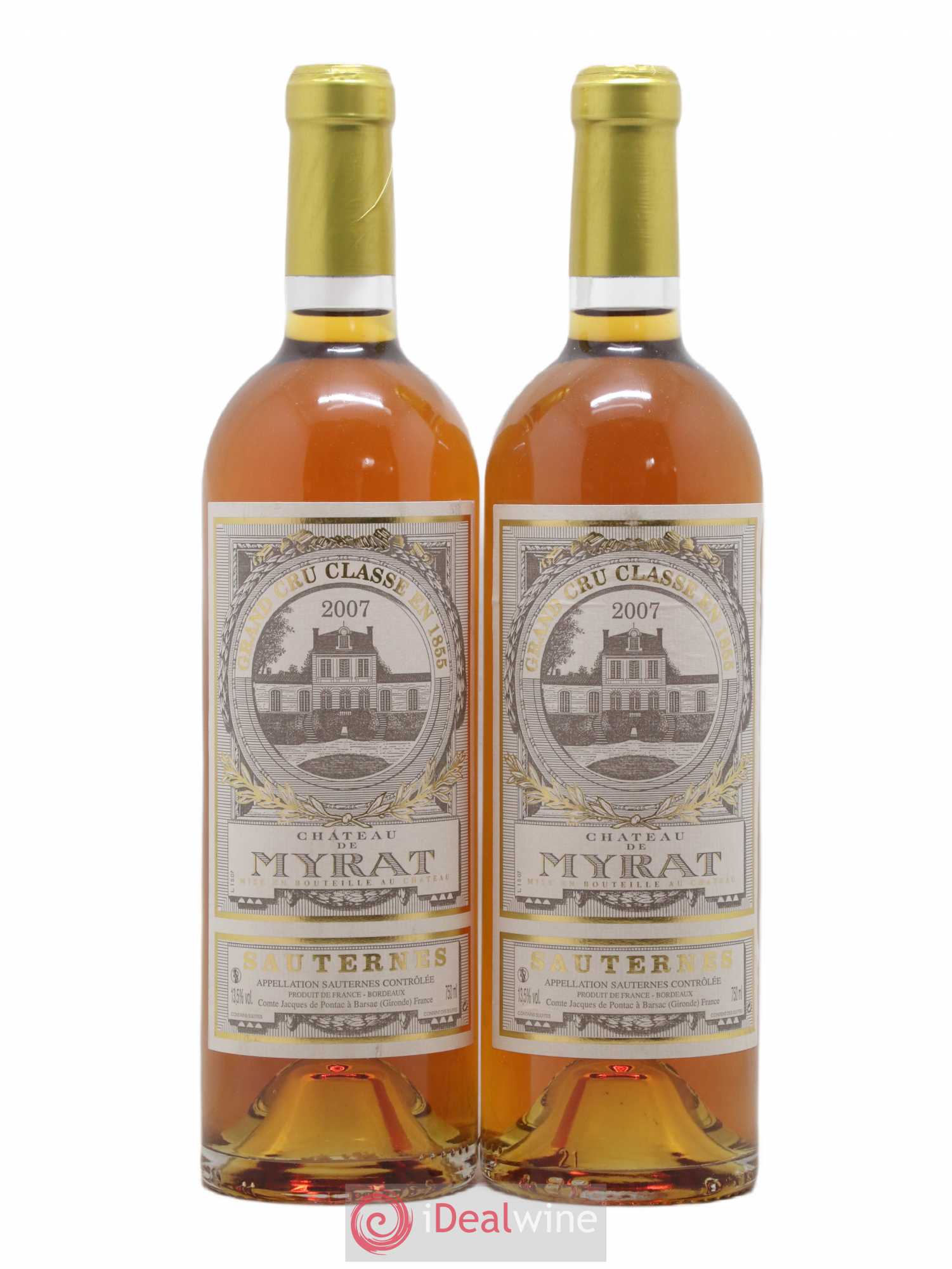 Château de Myrat 2ème Grand Cru Classé 2007 - Lotto di 2 bottiglie - 0