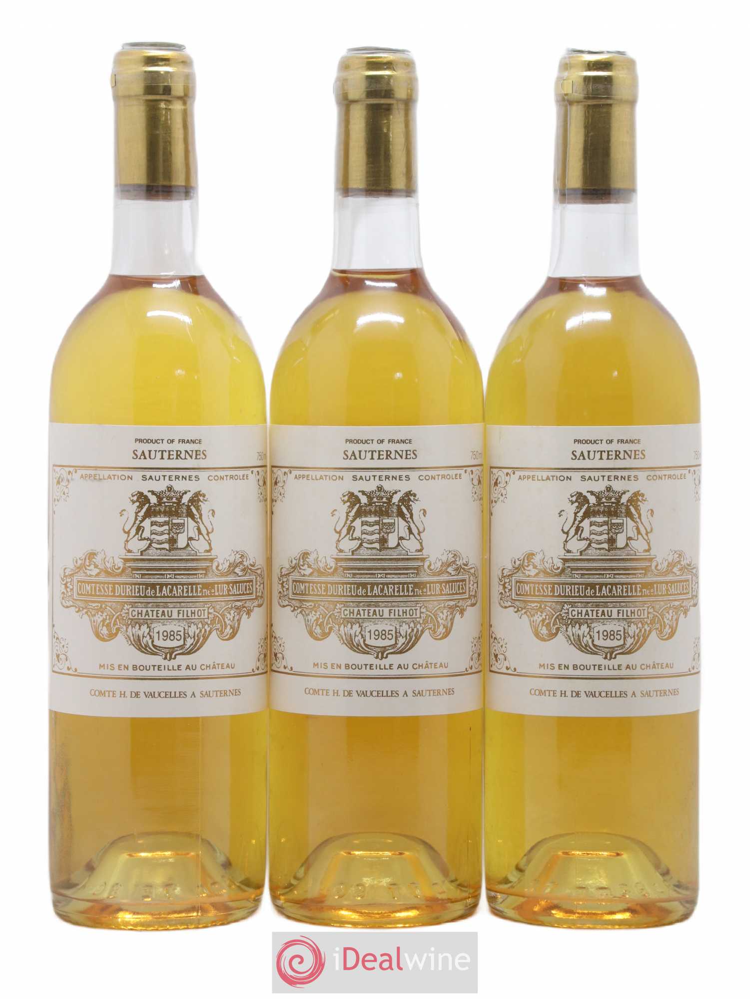 Château Filhot 2ème Grand Cru Classé 1985 - Lotto di 3 bottiglie - 0