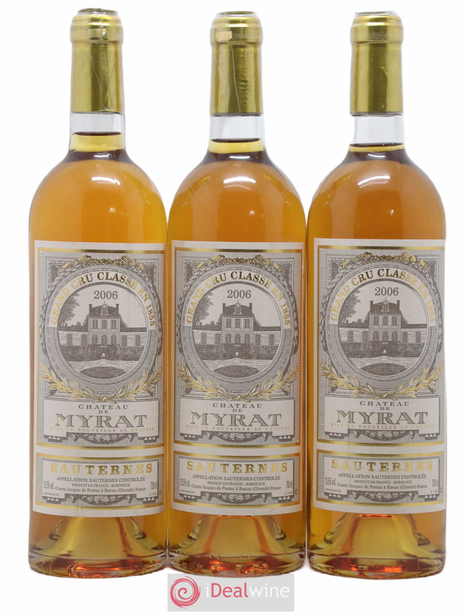 Château de Myrat 2ème Grand Cru Classé 2006 - Lotto di 3 bottiglie - 0