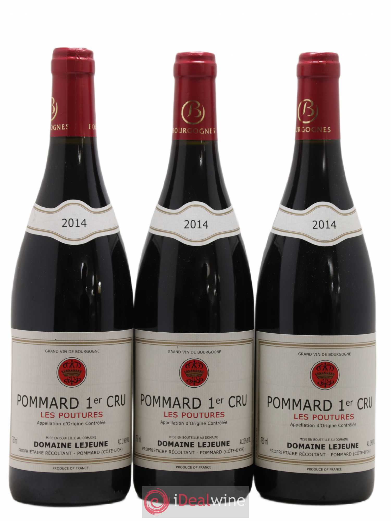 Pommard 1er Cru Poutures Lejeune 2014 - Posten von 3 Flaschen - 0