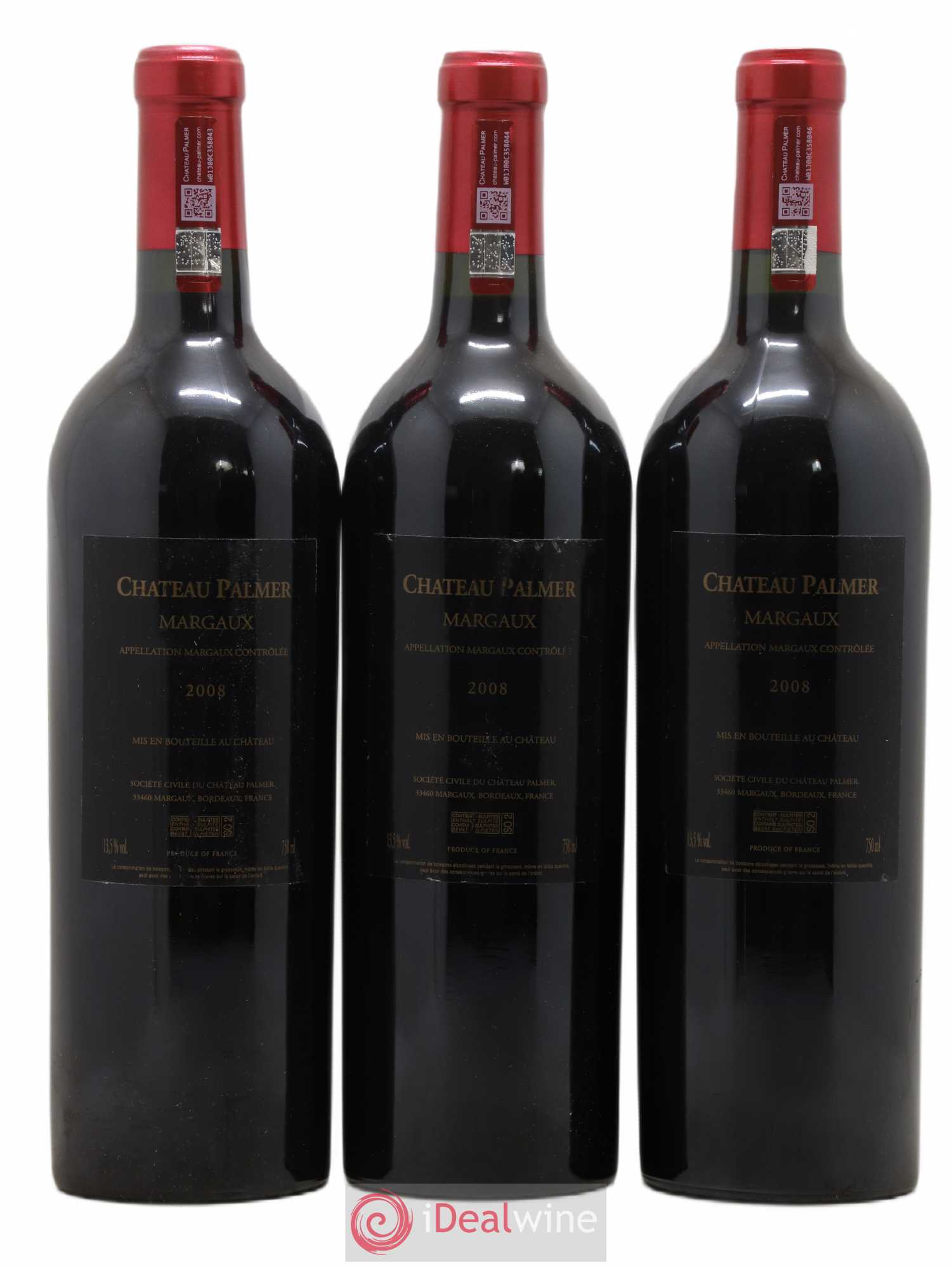 Château Palmer 3ème Grand Cru Classé 2008 - Lot de 3 bouteilles - 1