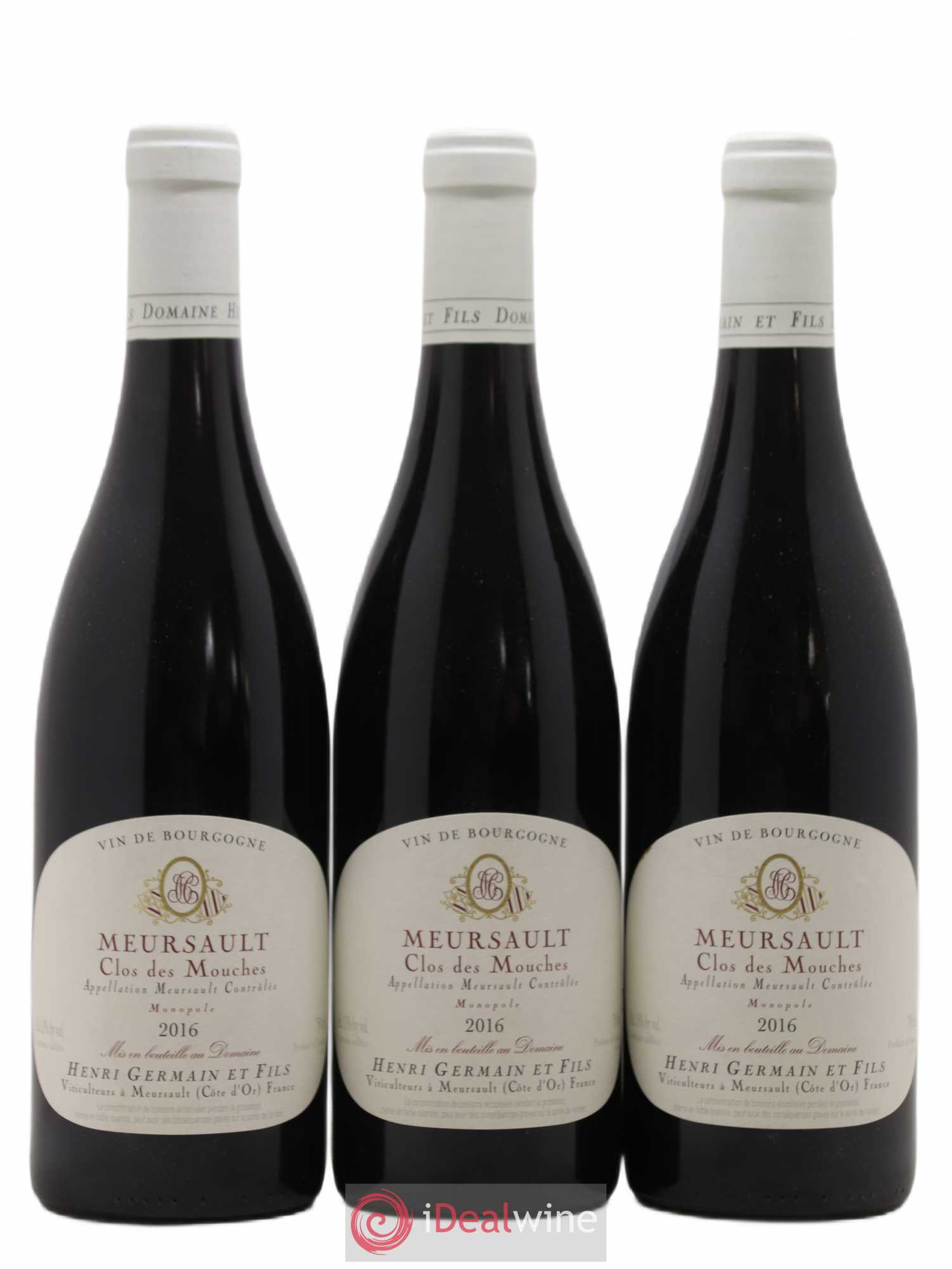 Meursault Clos des Mouches Henri Germain 2016 - Lot de 3 bouteilles - 0