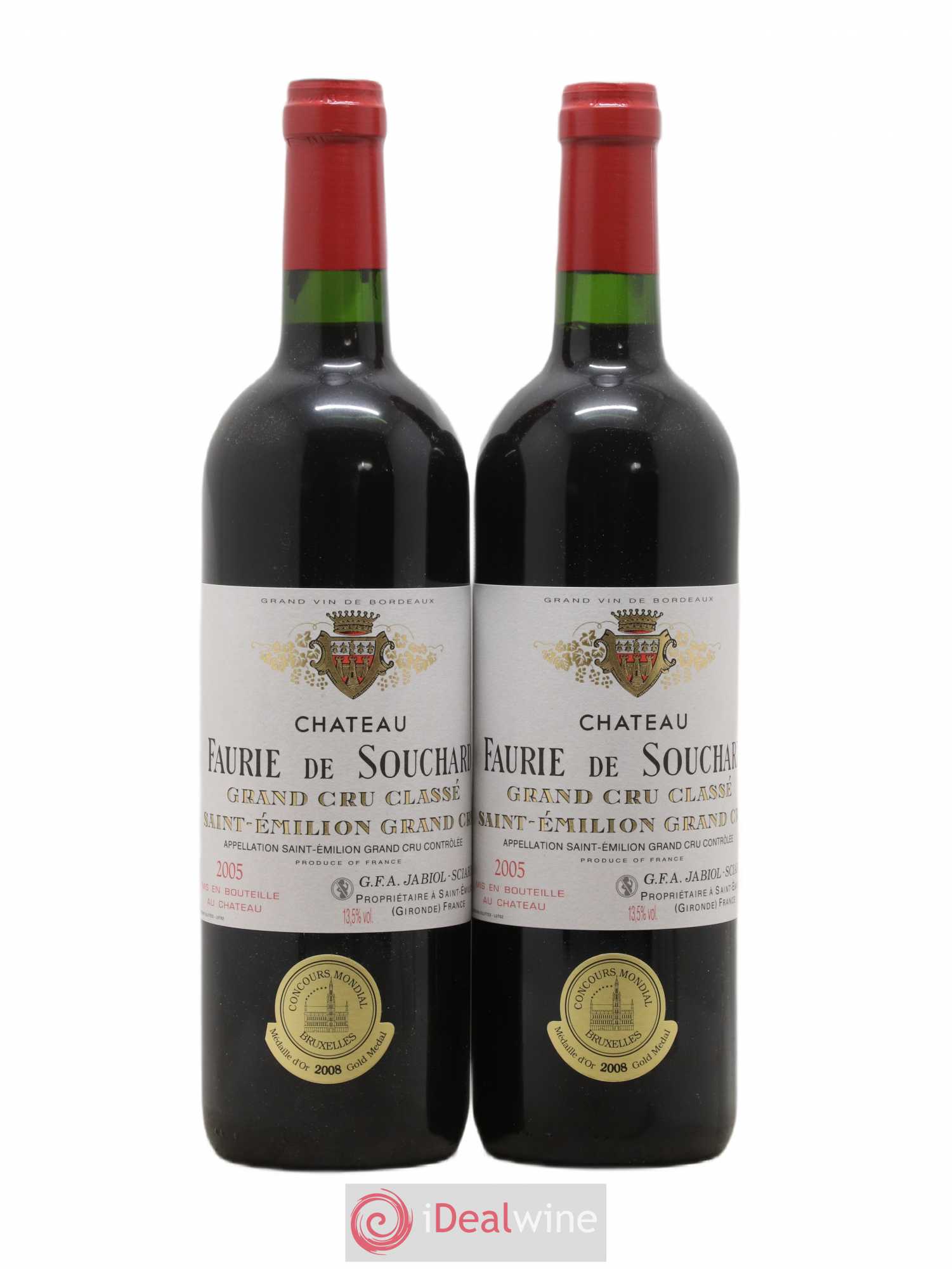 Château Faurie de Souchard Grand Cru Classé 2005 - Lot de 2 bouteilles - 0