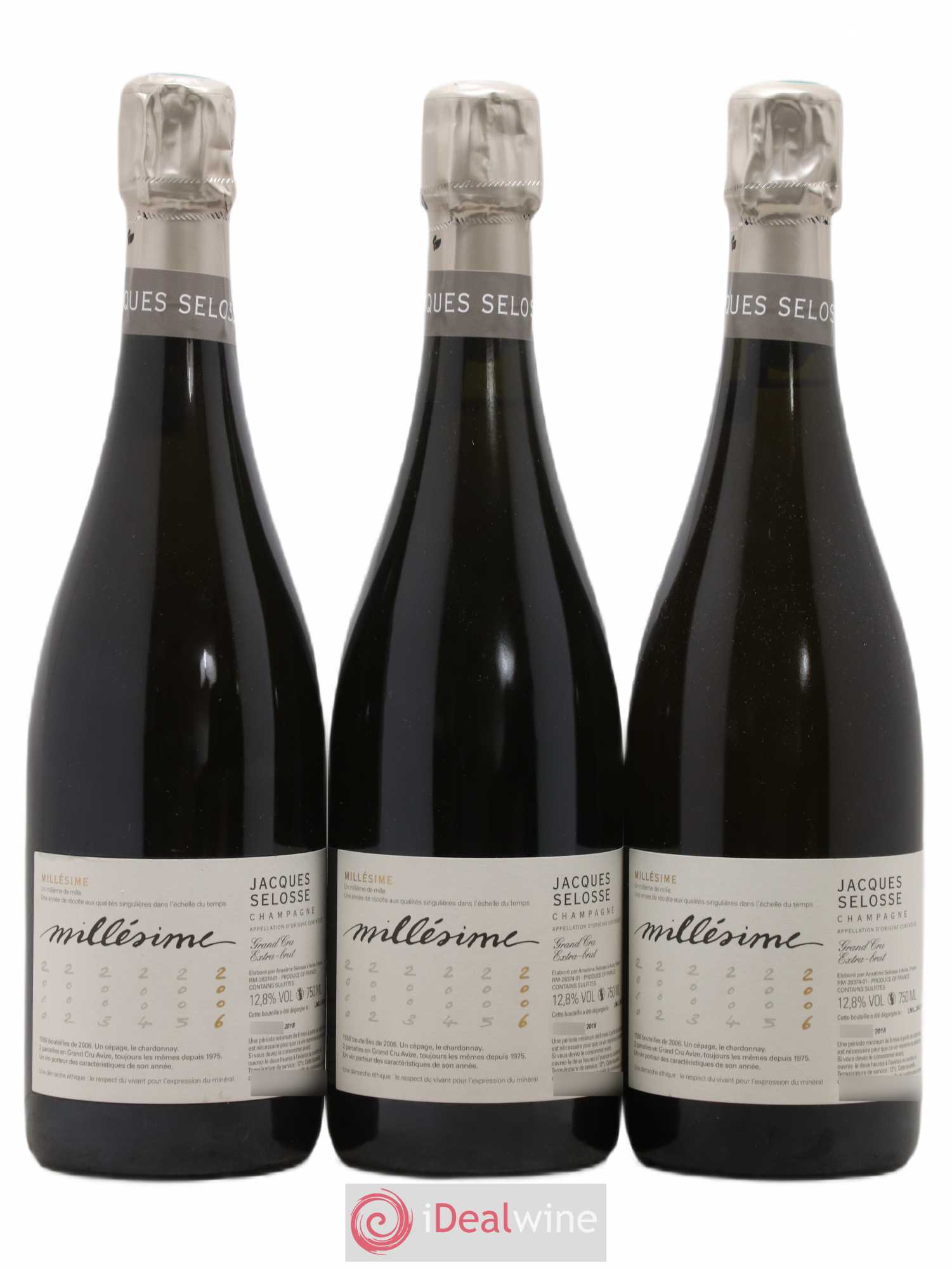 Blanc de Blancs Grand Cru Extra-Brut Jacques Selosse 2006 - Lot de 3 bouteilles - 0