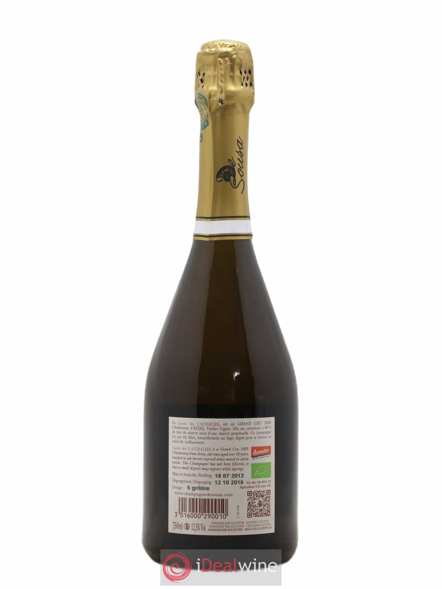 Cuvée des Caudalies Grand Cru Extra-Brut De Sousa - Lot de 1 bouteille - 1