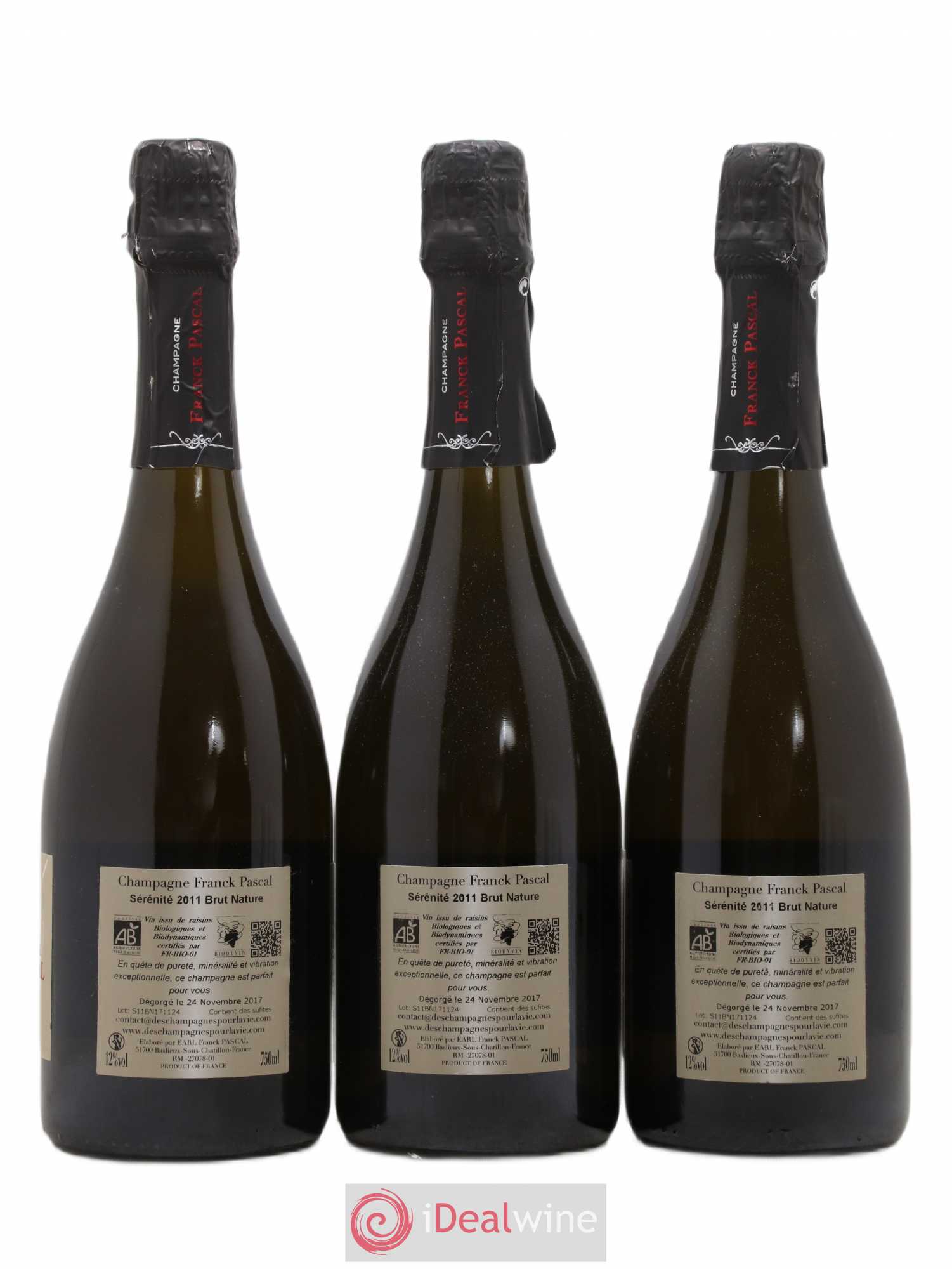 Sérénité Brut Nature Franck Pascal 2011 - Lot de 3 bouteilles - 1