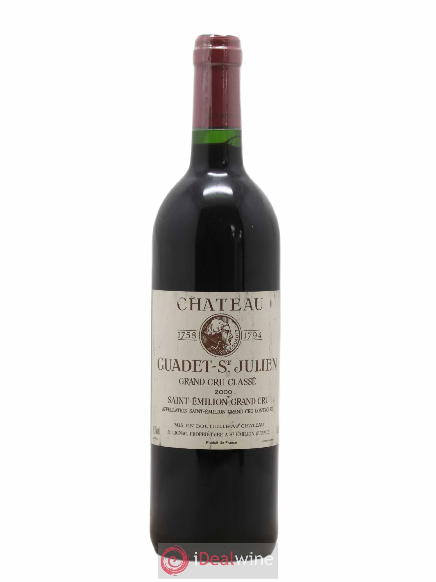 Château Guadet Grand Cru Classé 2000 - Lot de 1 bouteille - 0