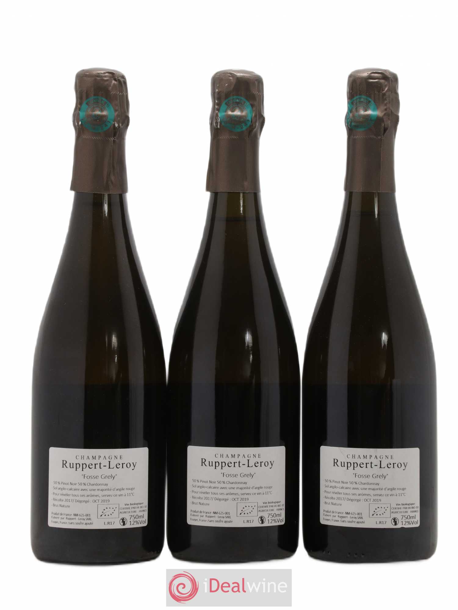 Fosse-Grely Brut Nature Ruppert-Leroy 2017 - Lot de 3 bouteilles - 1