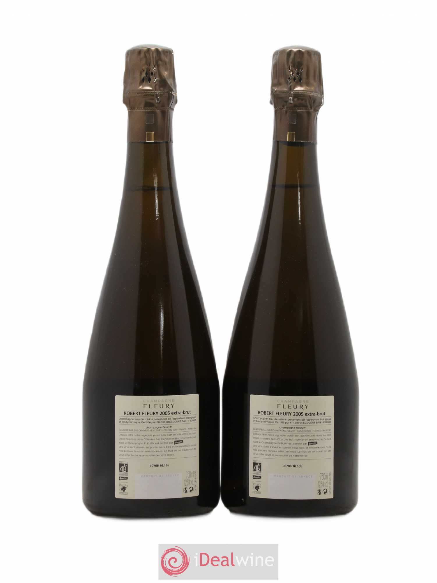 Millésimé Extra-Brut Fleury Robert Fleury 2005 - Lot of 2 bottles - 1