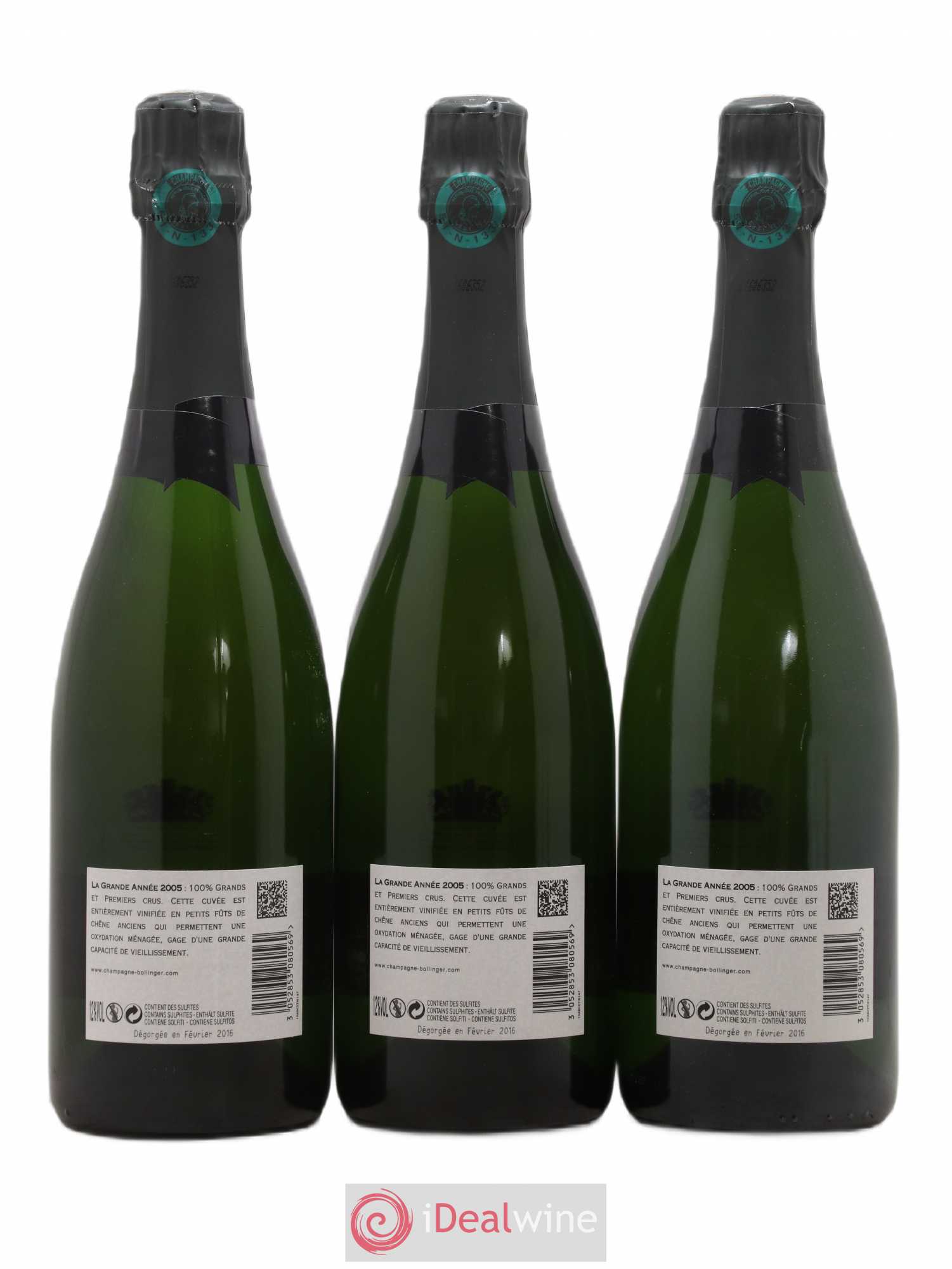 La Grande Année Brut Bollinger 2005 - Lot de 3 bouteilles - 1