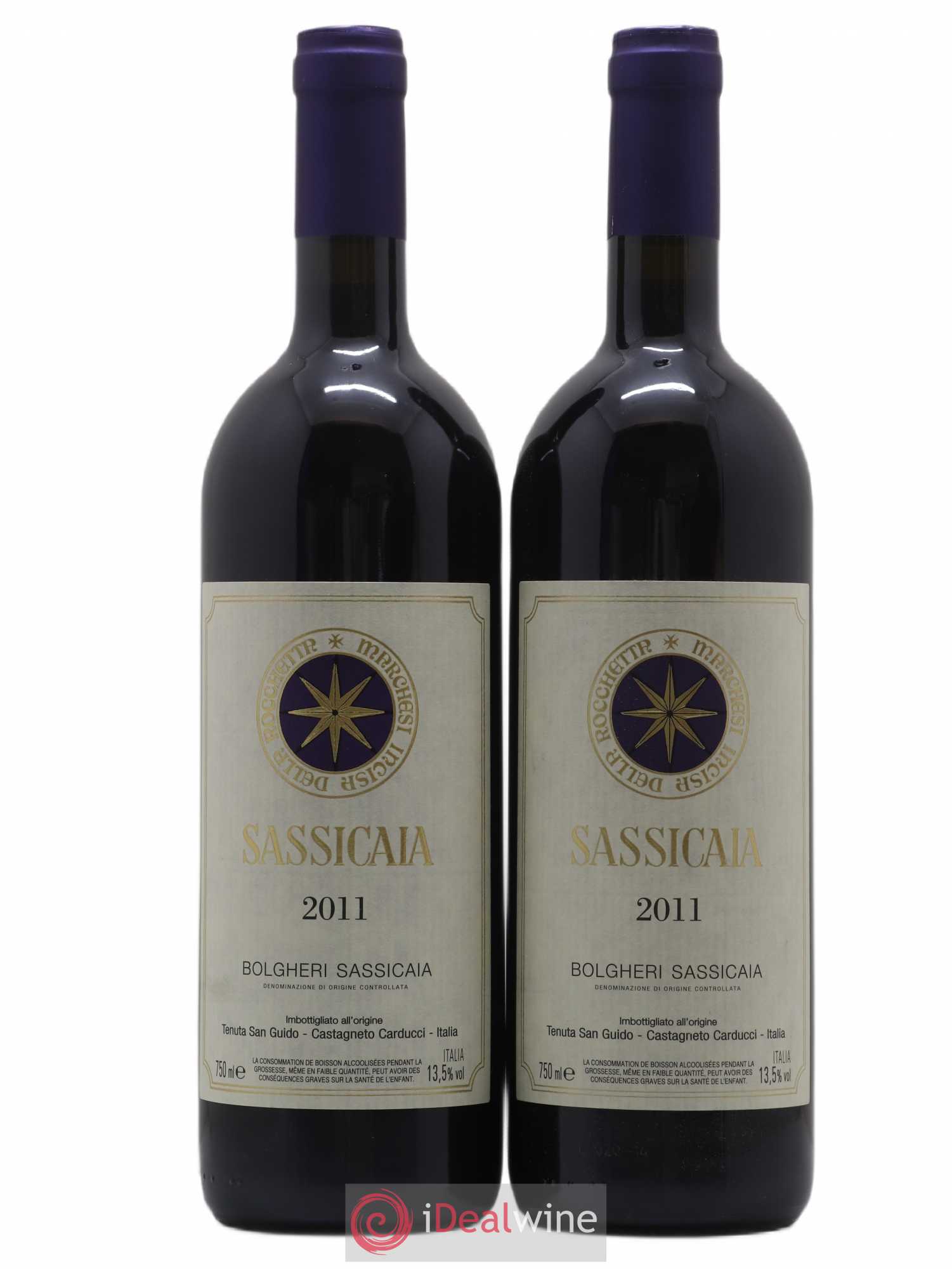 Bolgheri DOC Sassicaia Tenuta San Guido 2011 - Lot de 2 bouteilles - 0