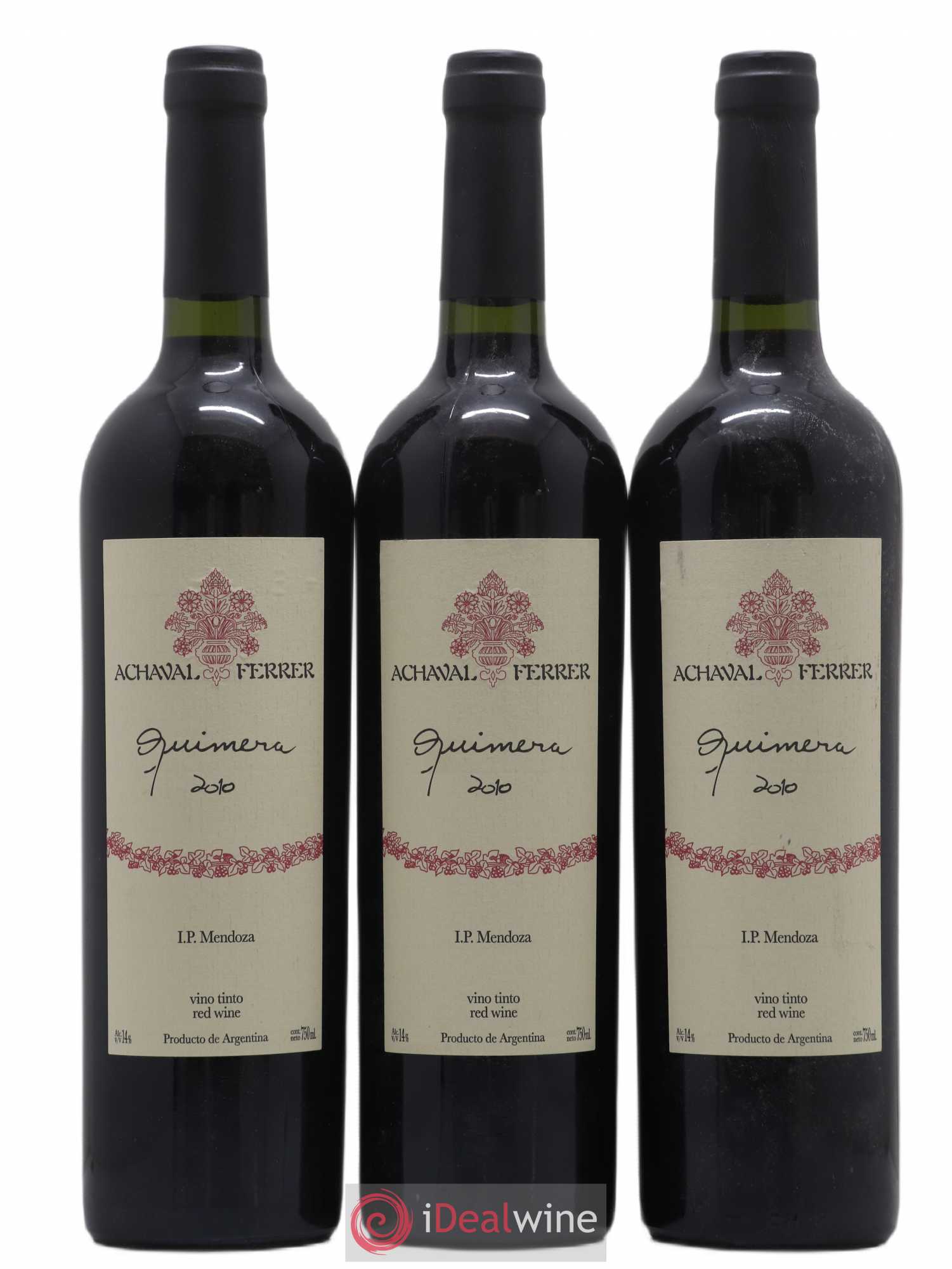 Mendoza Achaval Ferrer Quimera 2010 - Lot de 3 bouteilles - 0