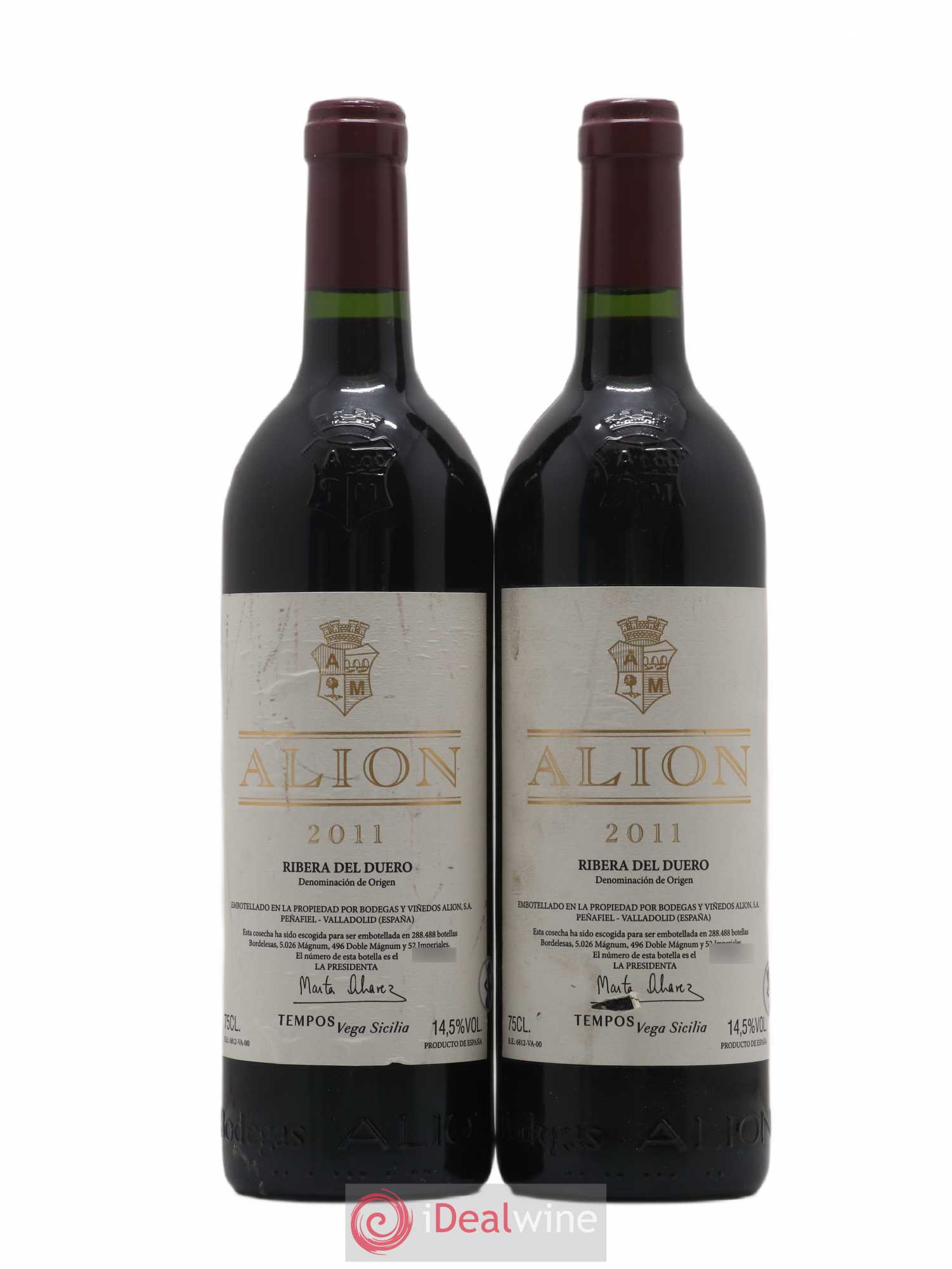 Ribera Del Duero DO Vega Sicilia Alion Famille Alvarez 2011 - Lot de 2 bouteilles - 0