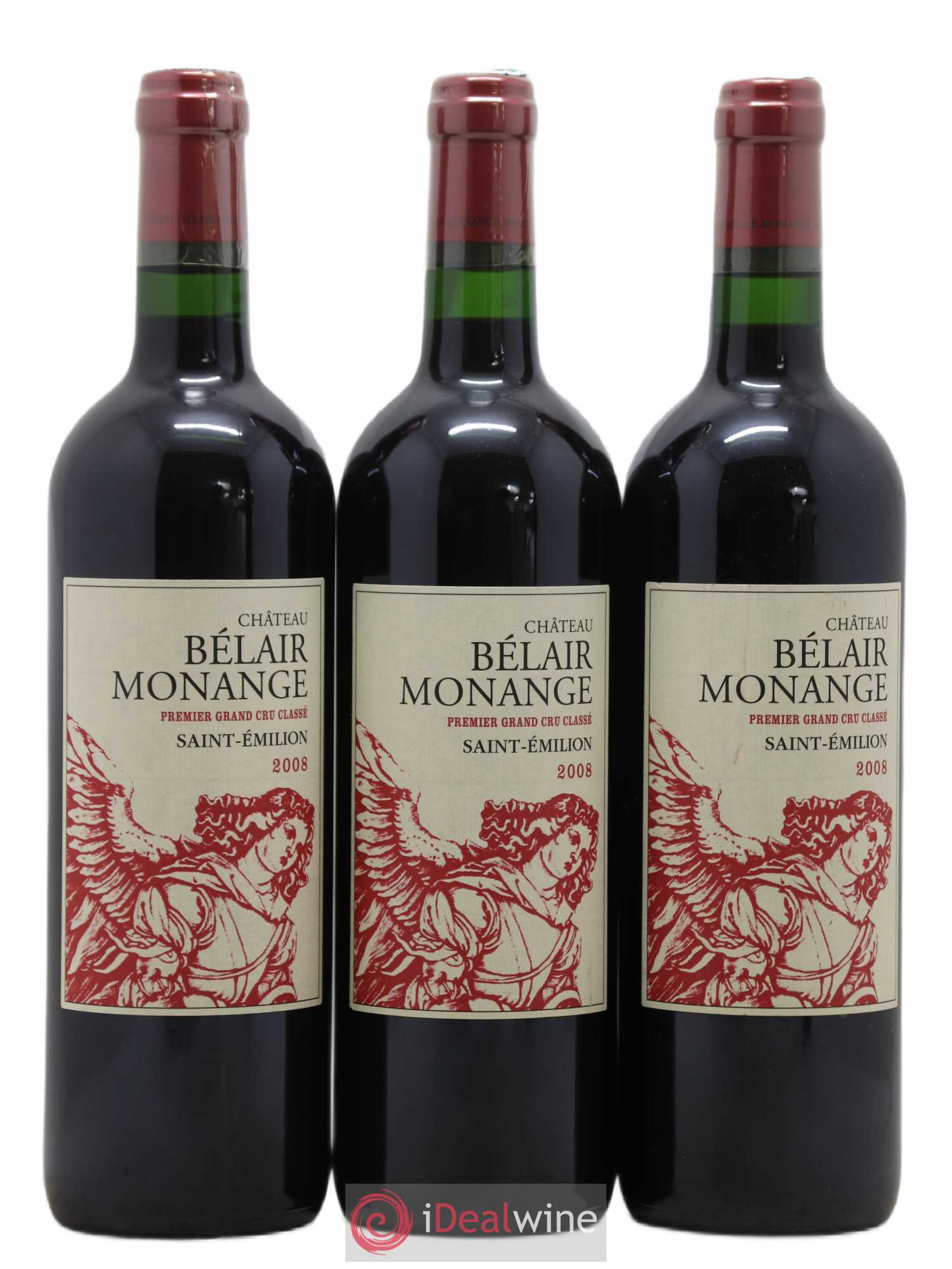 Château Belair (Belair-Monange) 1er Grand Cru Classé B 2008 - Lot de 3 bouteilles - 0