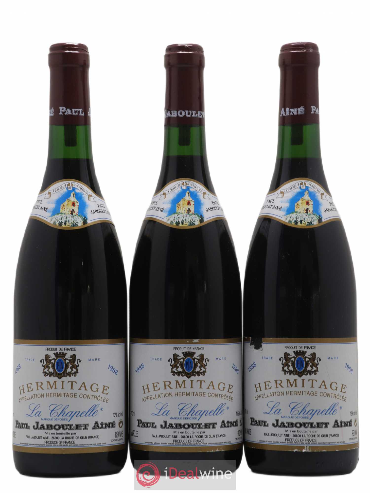 Hermitage La Chapelle Paul Jaboulet Ainé 1988 - Lot de 3 bouteilles - 0
