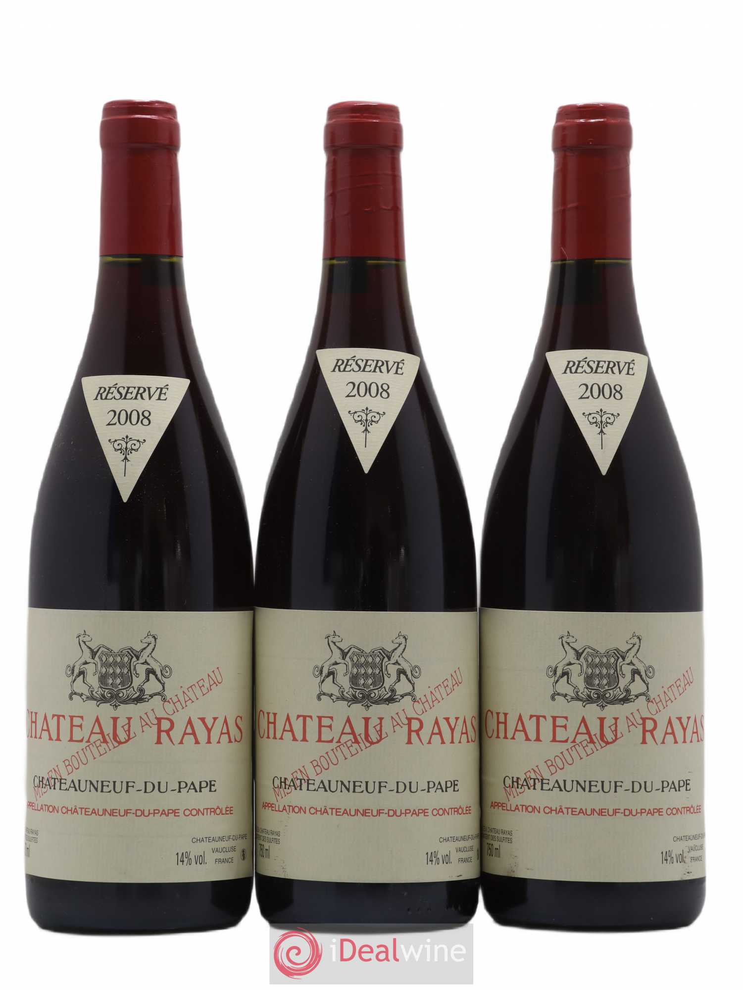 Châteauneuf-du-Pape Château Rayas Emmanuel Reynaud 2008 - Lot de 3 bouteilles - 0