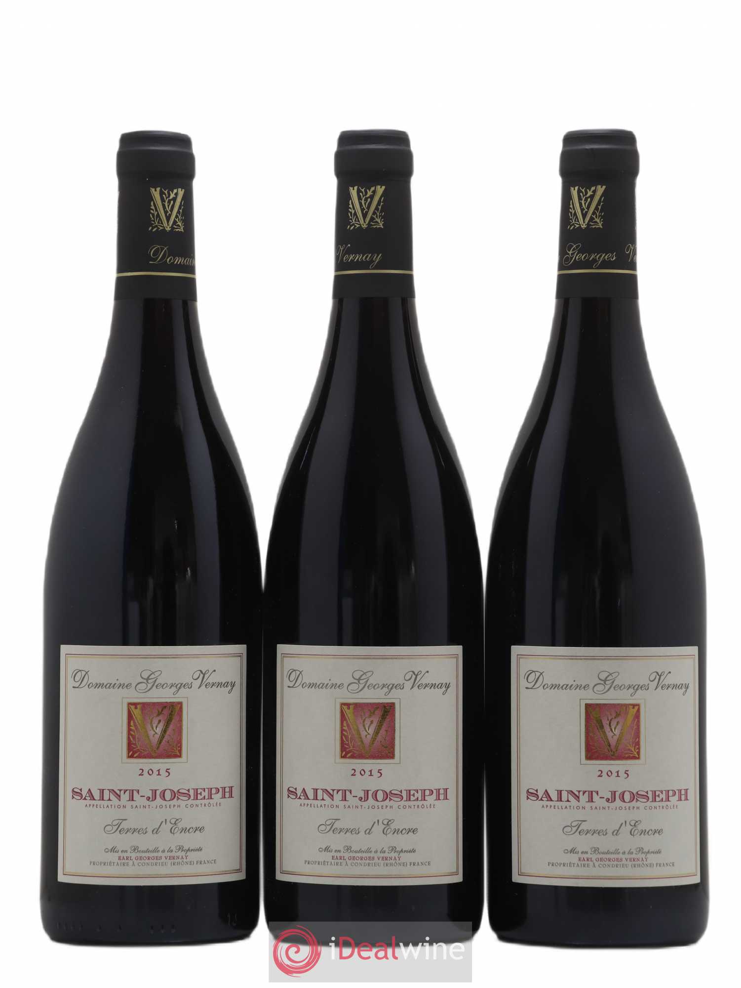 Saint-Joseph Terres d'Encre Georges Vernay 2015 - Lot de 3 bouteilles - 0