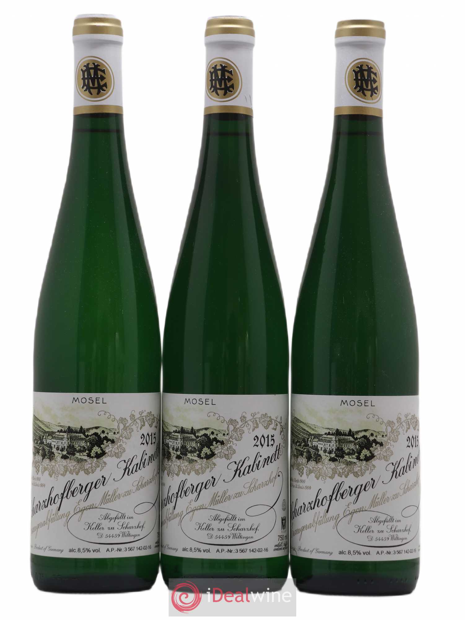 Riesling Scharzhofberger Kabinett Egon Muller 2015 - Lot de 3 bouteilles - 0
