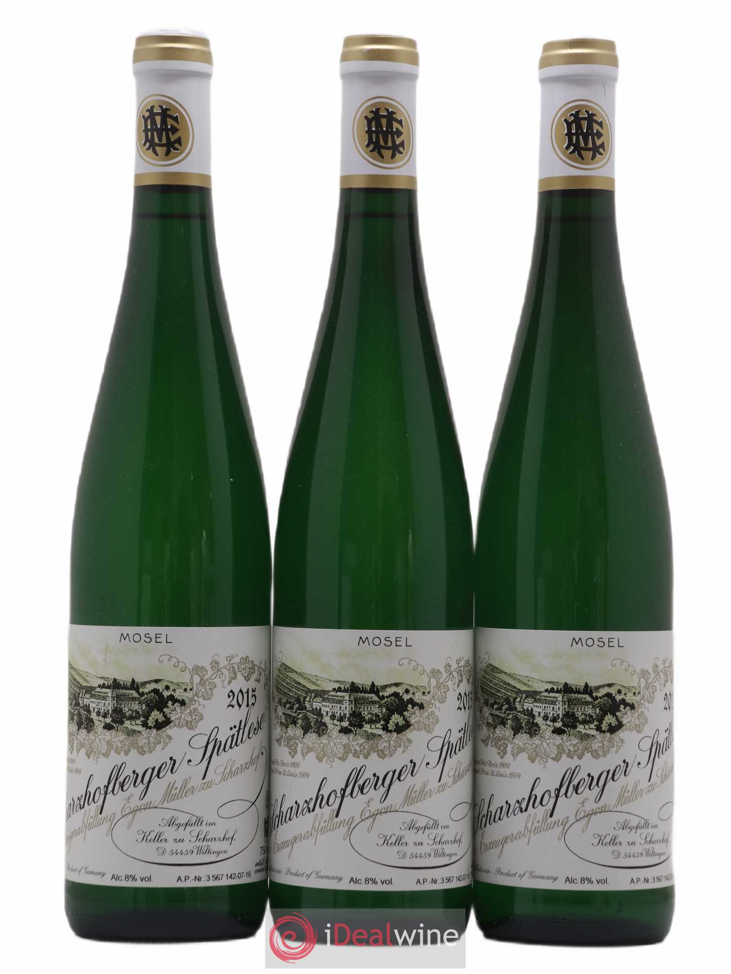 Riesling Scharzhofberger Spatlese Egon Muller 2015 - Lotto di 3 bottiglie - 0