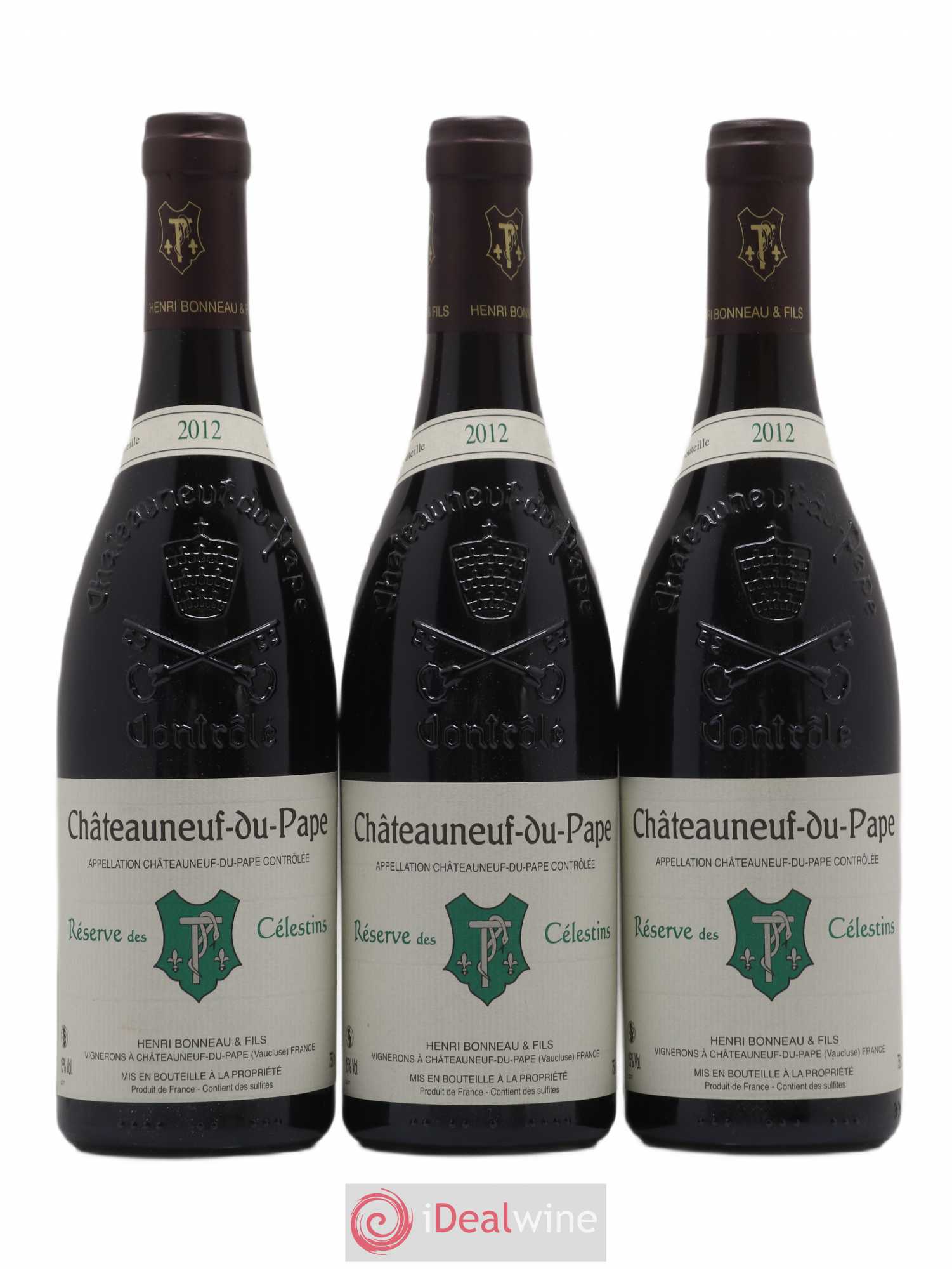 Châteauneuf-du-Pape Réserve des Célestins Henri Bonneau & Fils 2012 - Lot de 3 bouteilles - 0