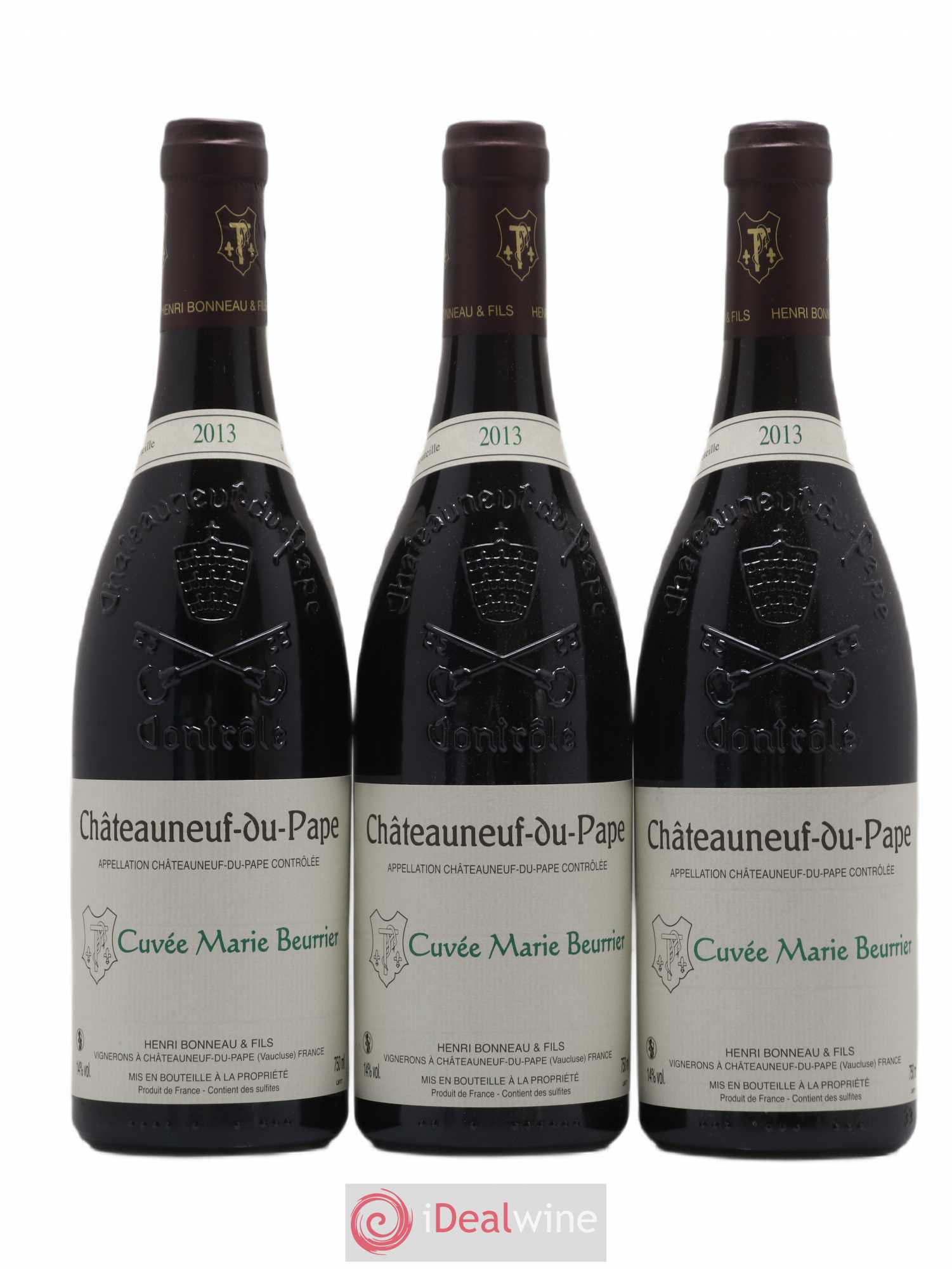 Châteauneuf-du-Pape Marie Beurrier Henri Bonneau & Fils 2013 - Lot de 3 bouteilles - 0