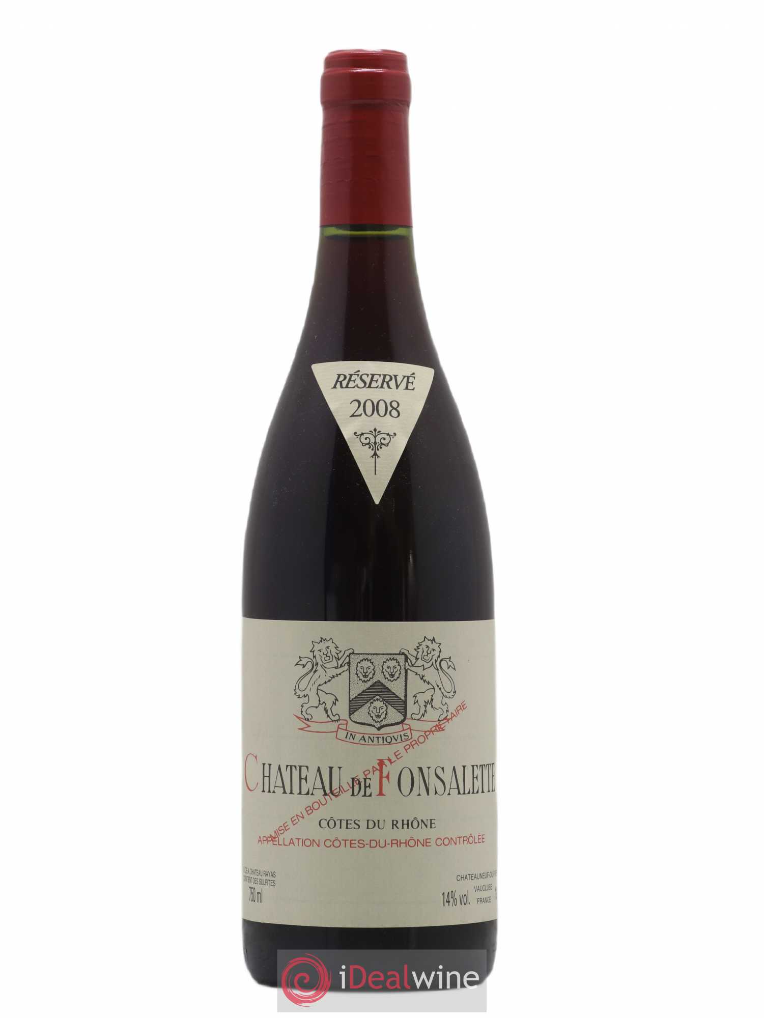 Côtes-du-Rhône Château de Fonsalette Emmanuel Reynaud 2008 - Lot de 1 bouteille - 0