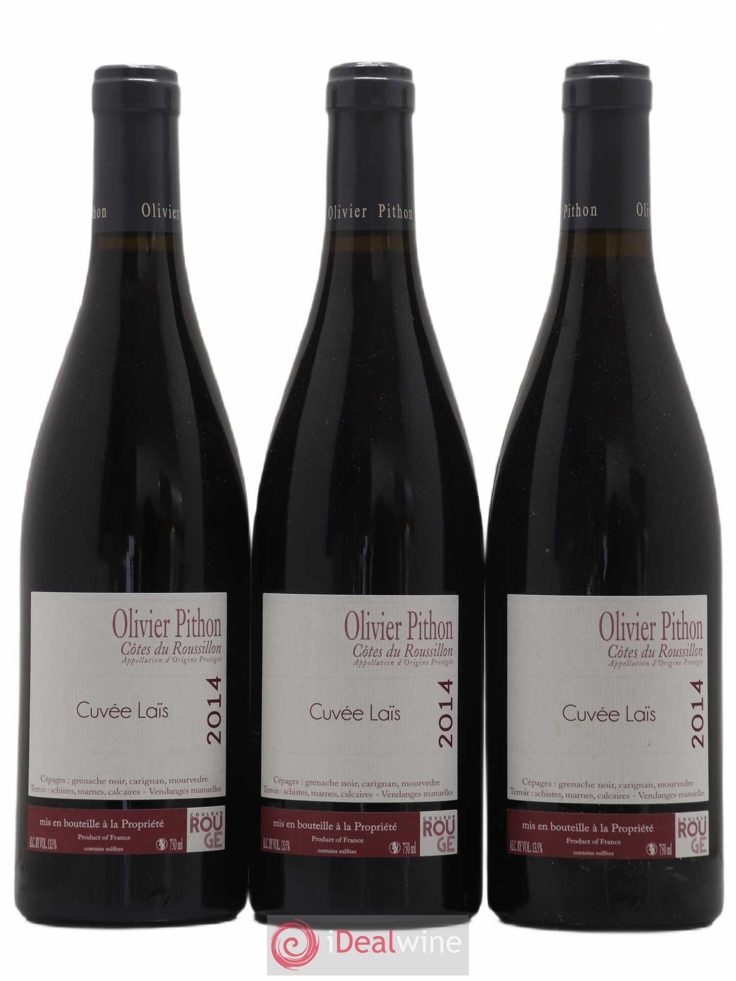 Côtes du Roussillon Olivier Pithon Laïs 2014 - Lot de 3 bouteilles - 0