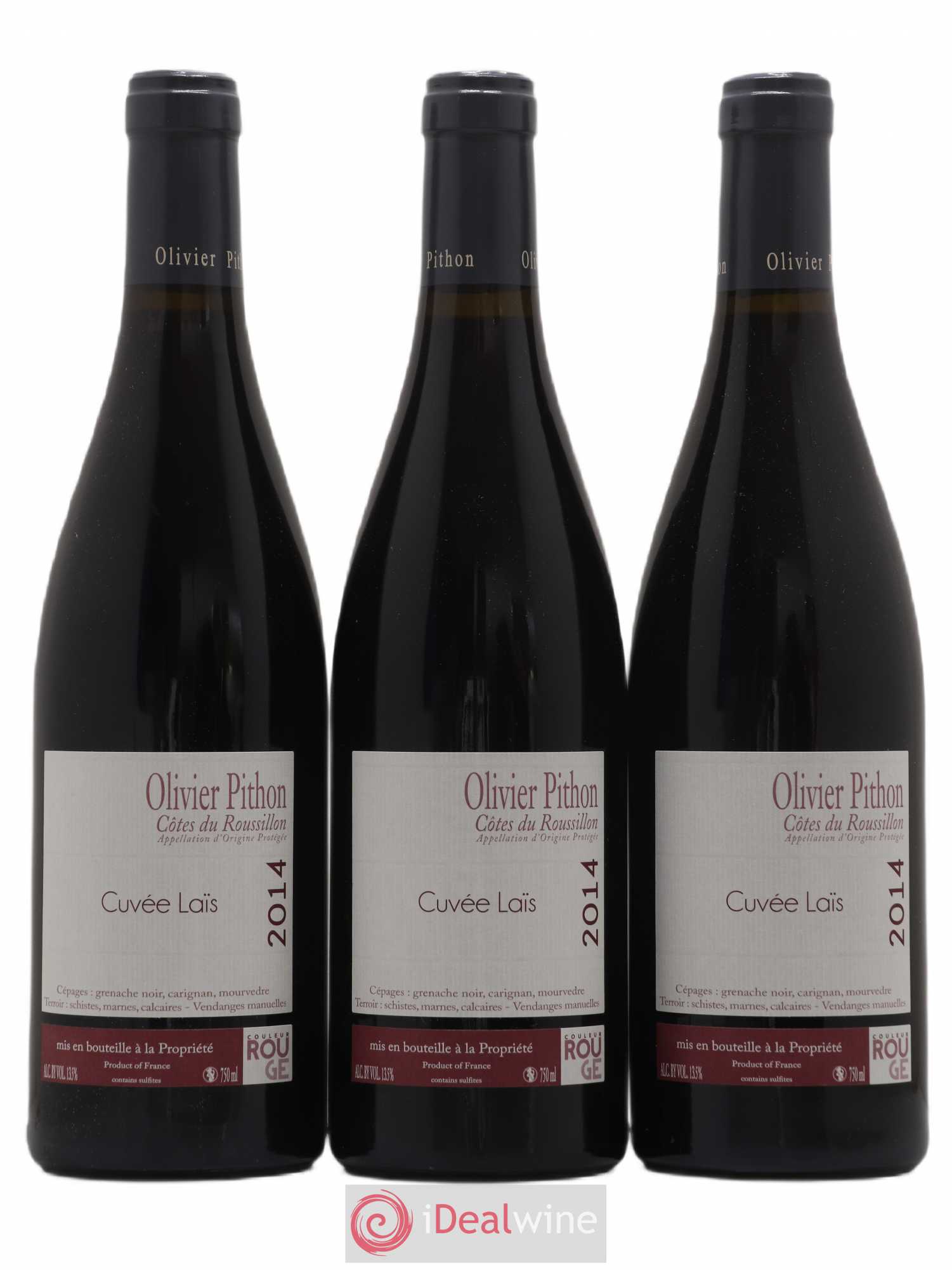 Côtes du Roussillon Olivier Pithon Laïs 2014 - Lot de 3 bouteilles - 0