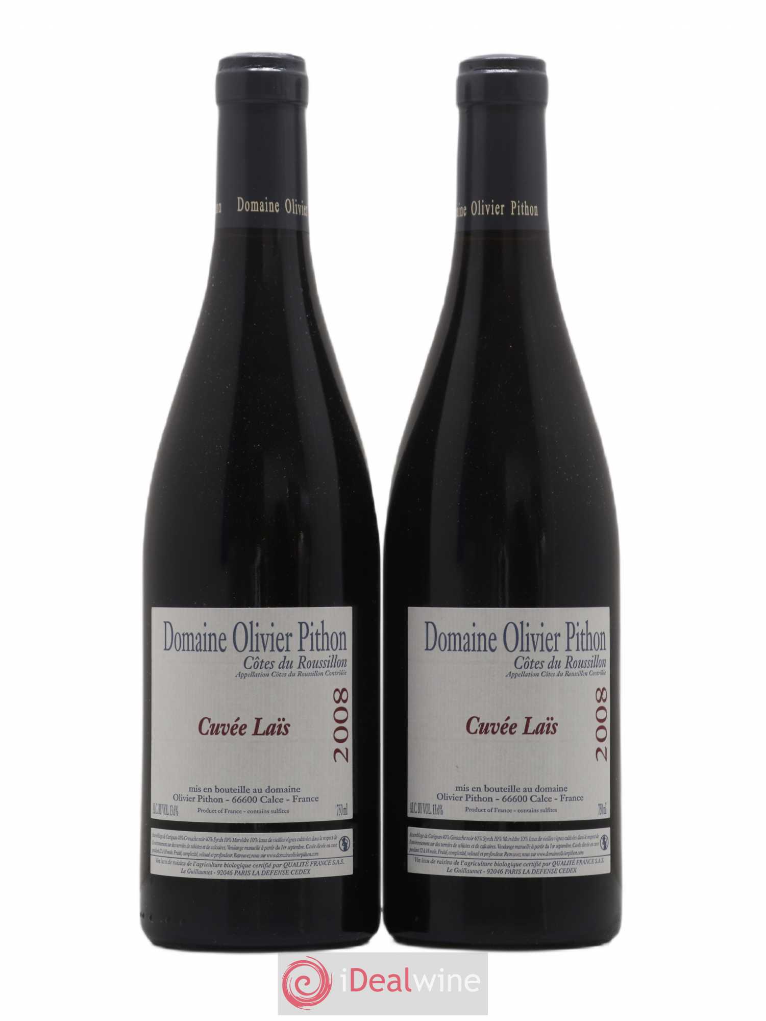 Côtes du Roussillon Olivier Pithon Laïs 2008 - Lot de 2 bouteilles - 0