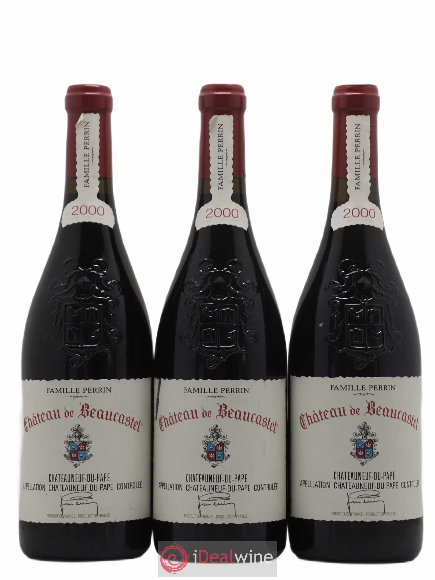Châteauneuf-du-Pape Château de Beaucastel Famille Perrin 2000 - Lot de 3 bouteilles - 0