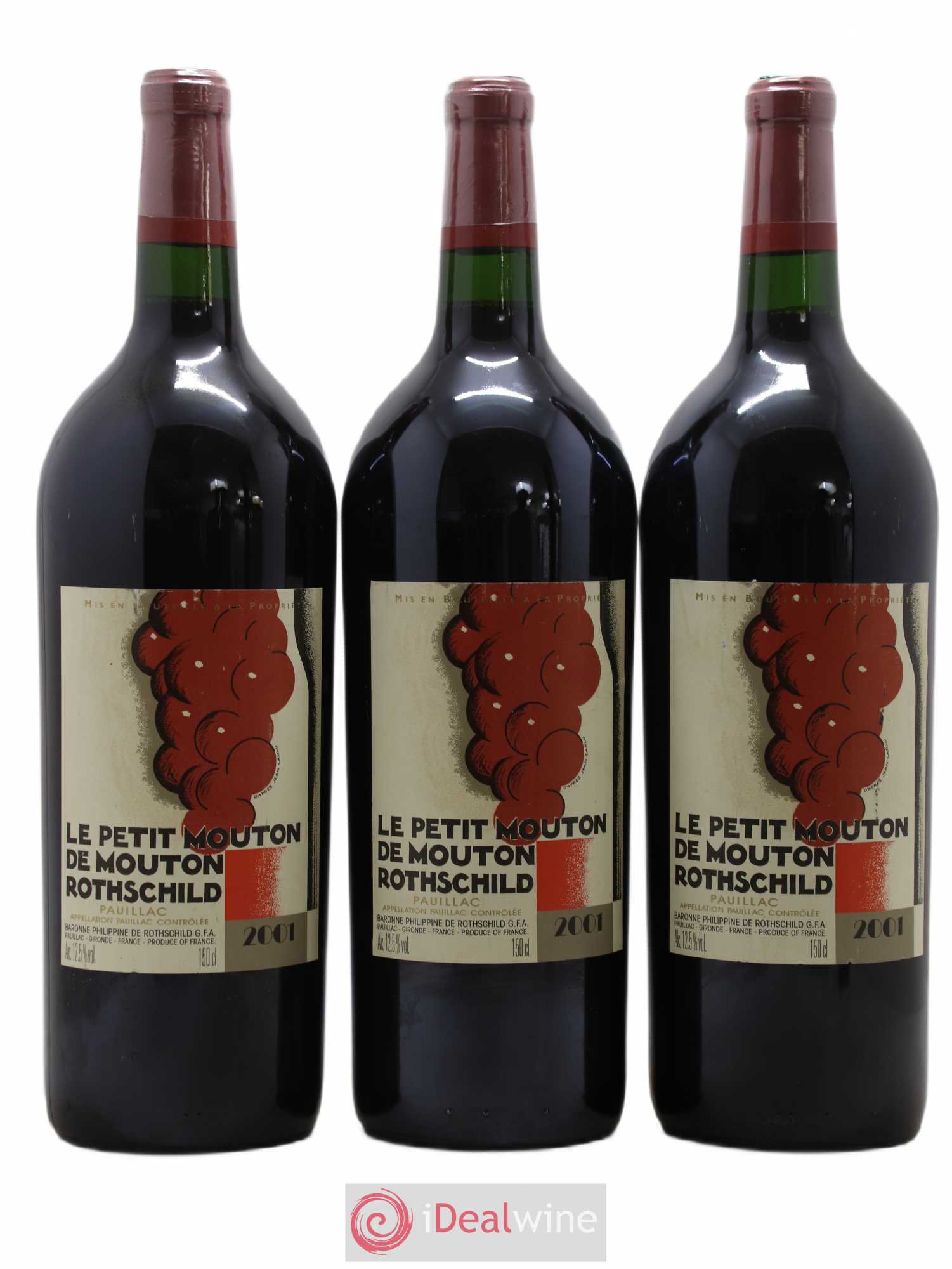 Petit Mouton Second Vin 2001 - Lot de 3 magnums - 0