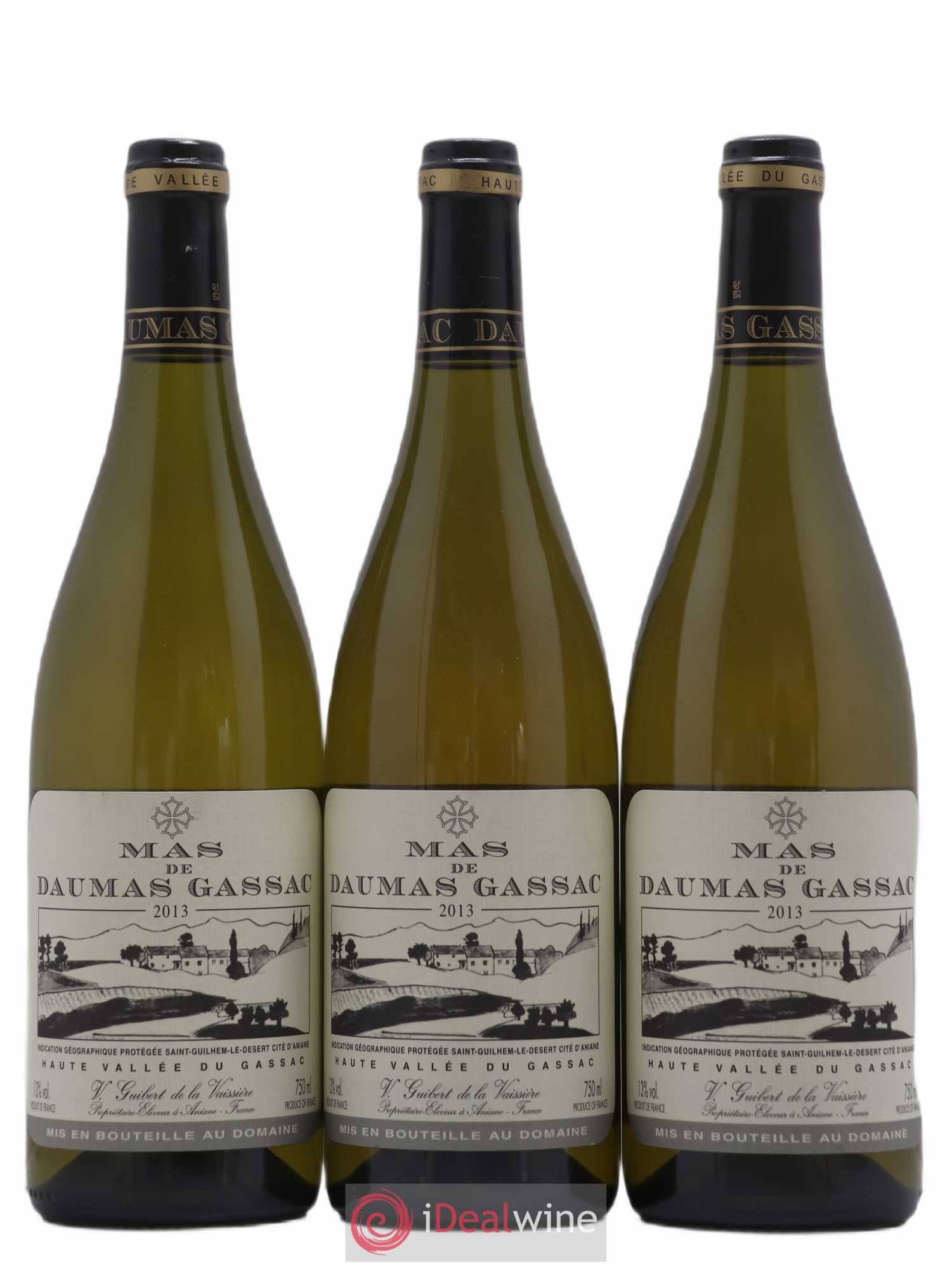 Saint-Guilhem-le-Désert - Cité d'Aniane Mas Daumas Gassac Famille Guibert de La Vaissière 2013 - Lot de 3 bouteilles - 0