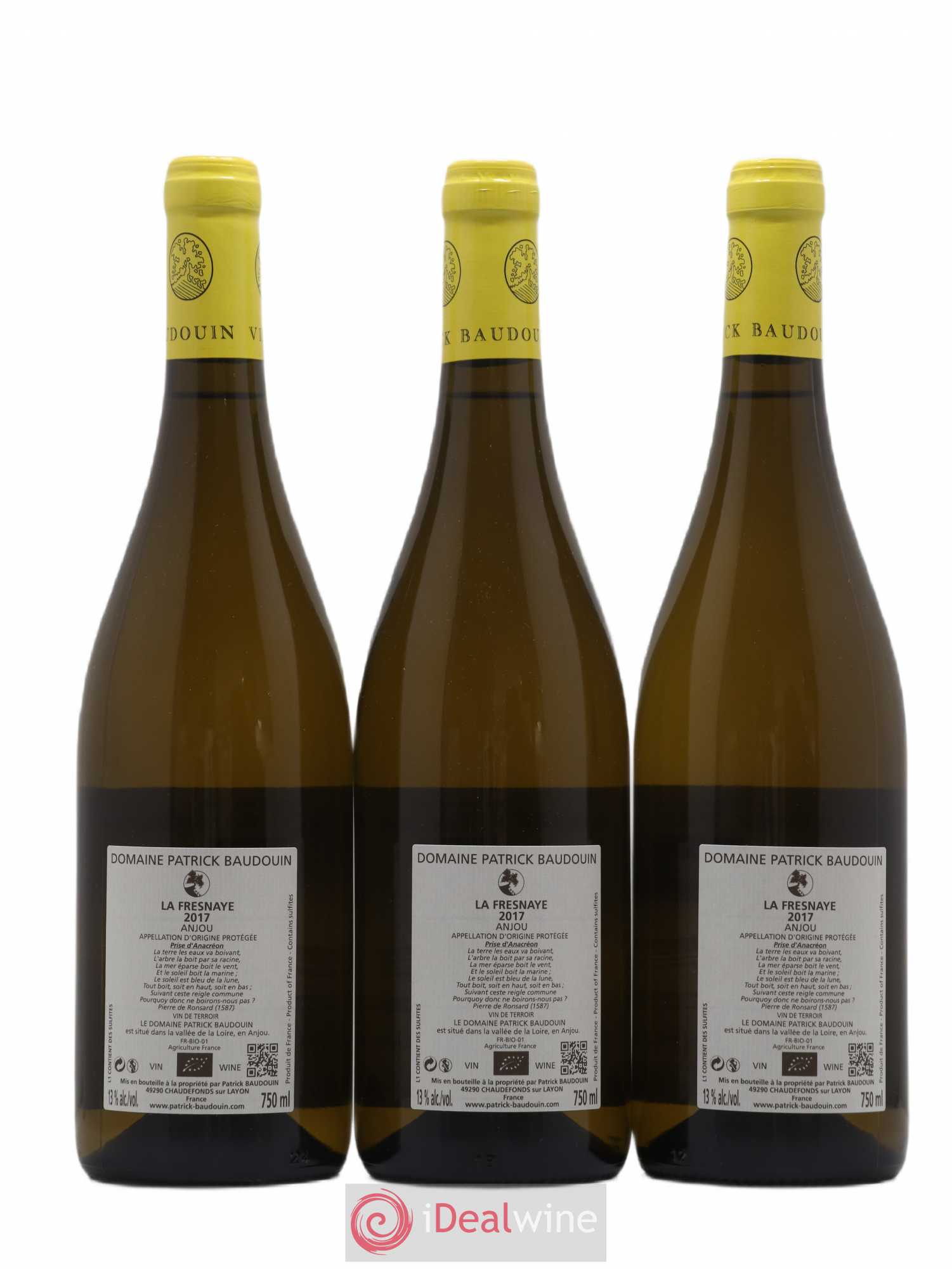 Anjou Baudoin Fresnaye 2017 - Posten von 3 Flaschen - 1