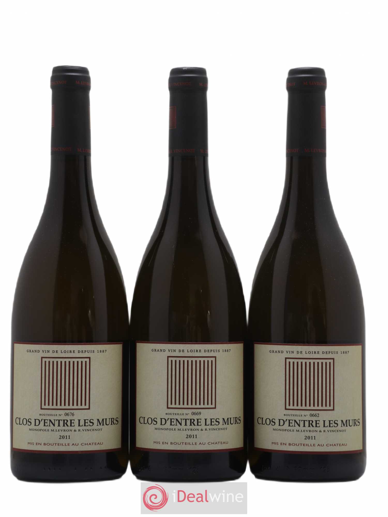 Saumur Clos Entre Les Murs Château de Parnay 2011 - Posten von 3 Flaschen - 0
