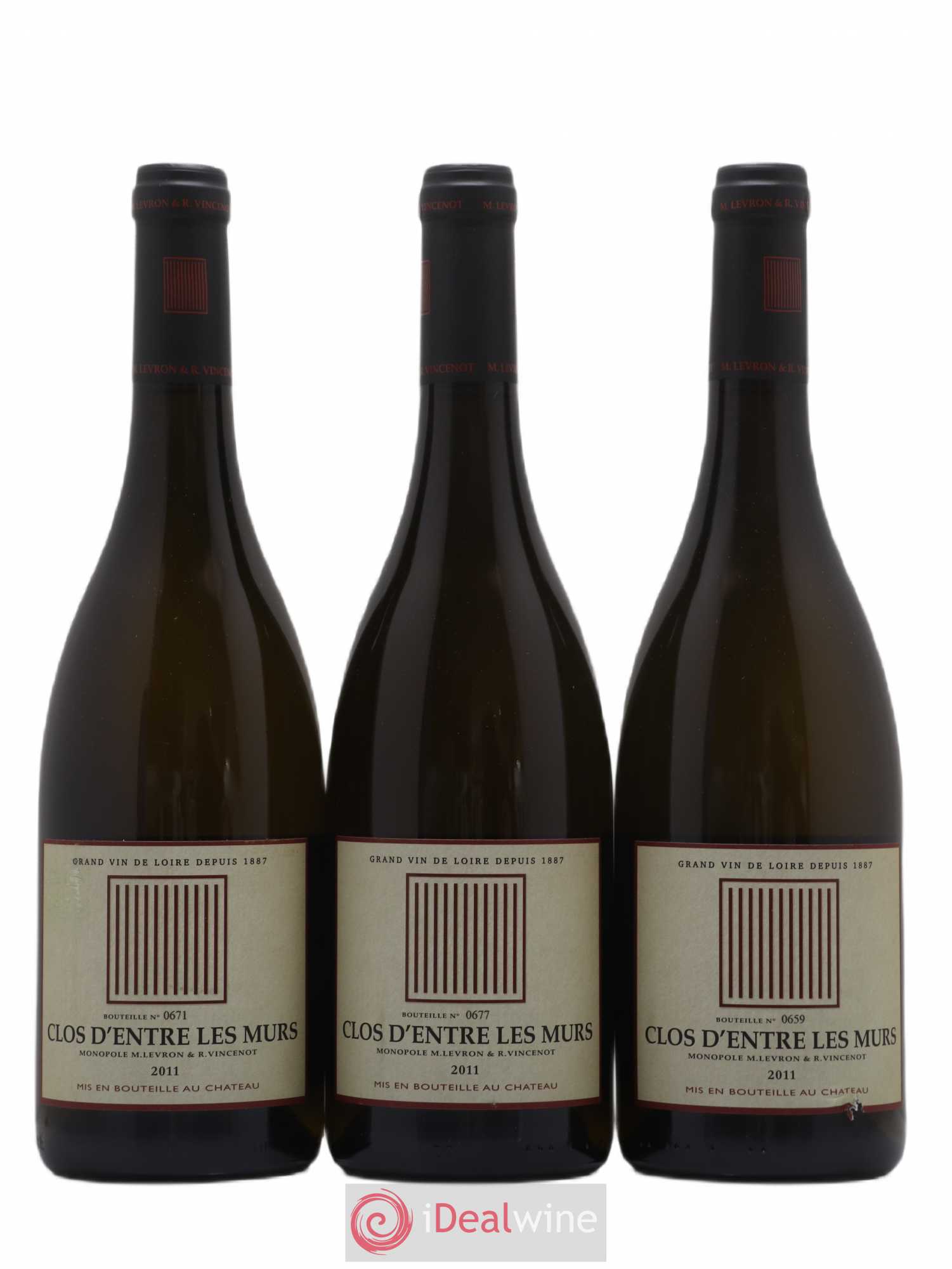 Saumur Clos Entre Les Murs Château de Parnay 2011 - Posten von 3 Flaschen - 0