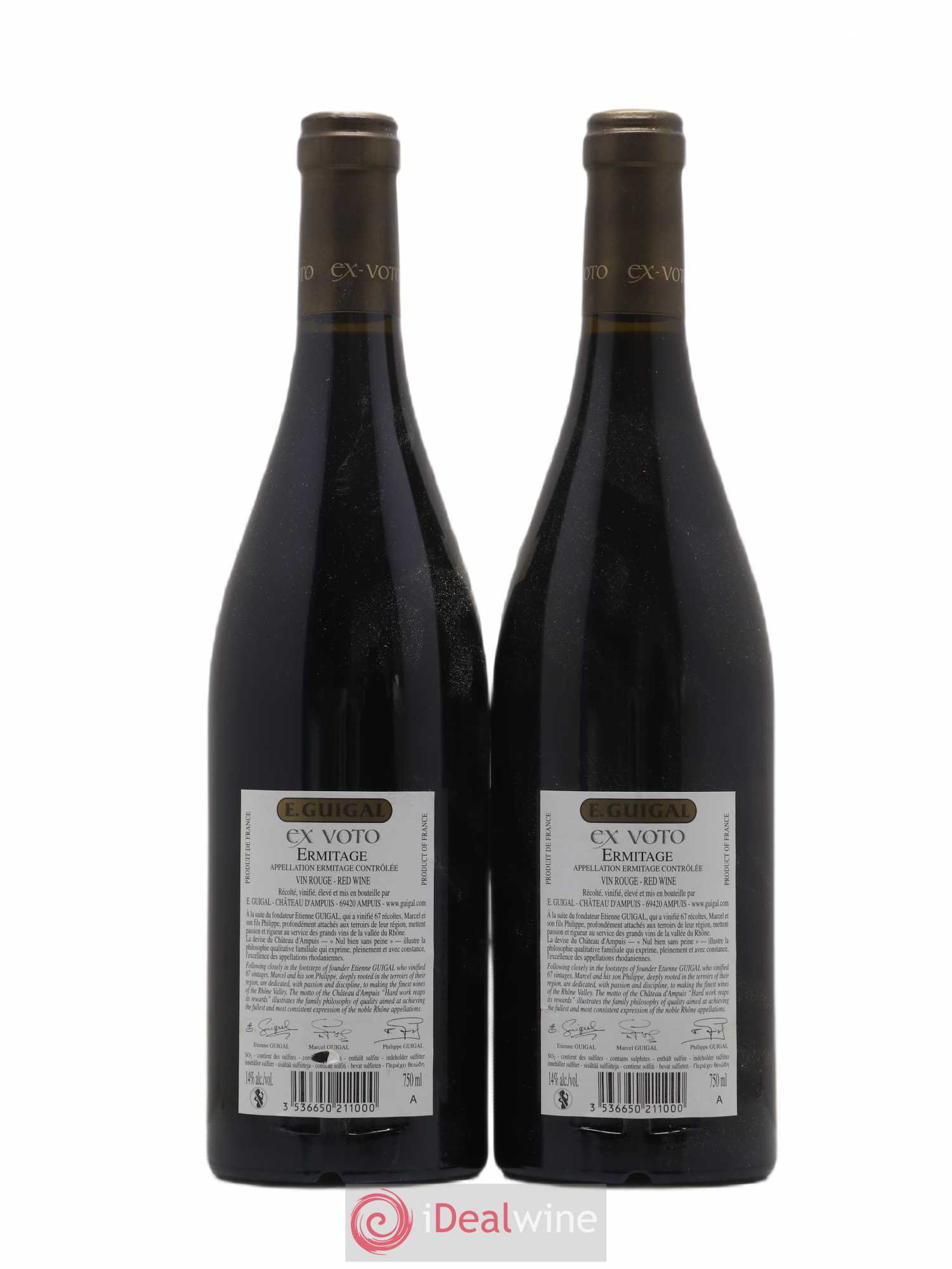 Ermitage Ex Voto Guigal 2012 - Lot de 2 bouteilles - 1