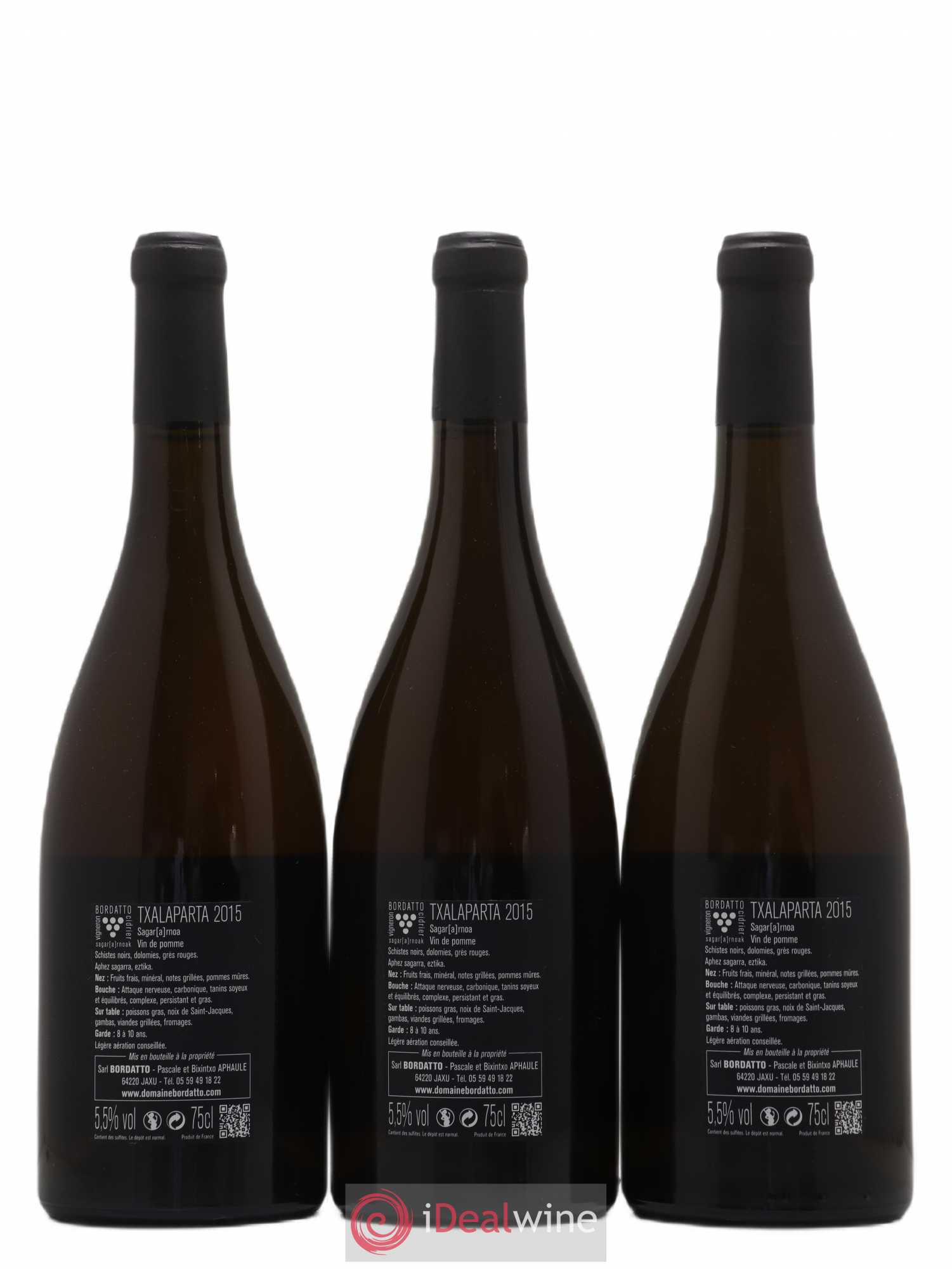 Alcool Vin de Pomme Txalaparta 2015 - Posten von 3 Flaschen - 1
