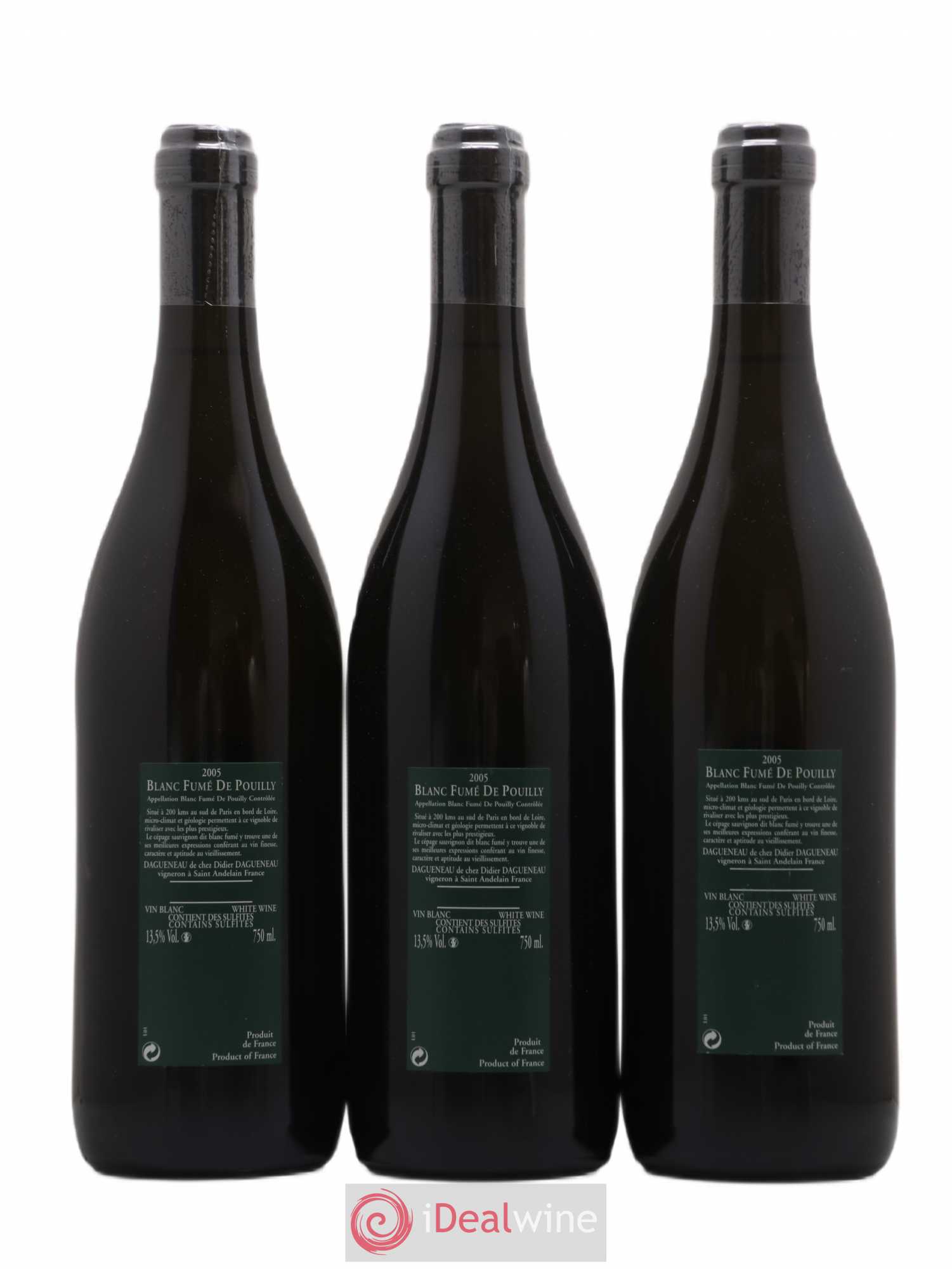 Vin de France (anciennement Pouilly-Fumé) Silex Dagueneau (Domaine Didier - Louis-Benjamin) 2005 - Lot de 3 bouteilles - 1