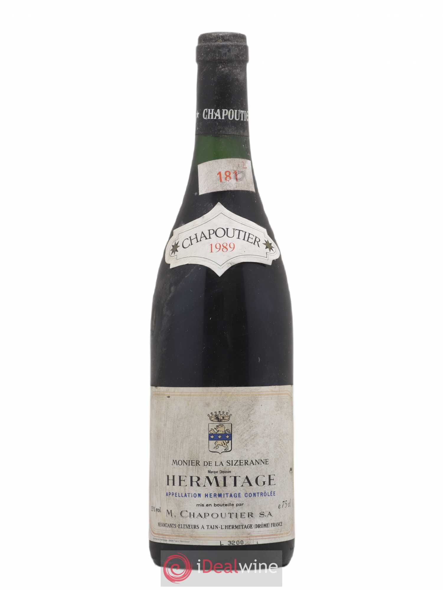Hermitage Monier de La Sizeranne Chapoutier 1989 - Lot de 1 bouteille - 0