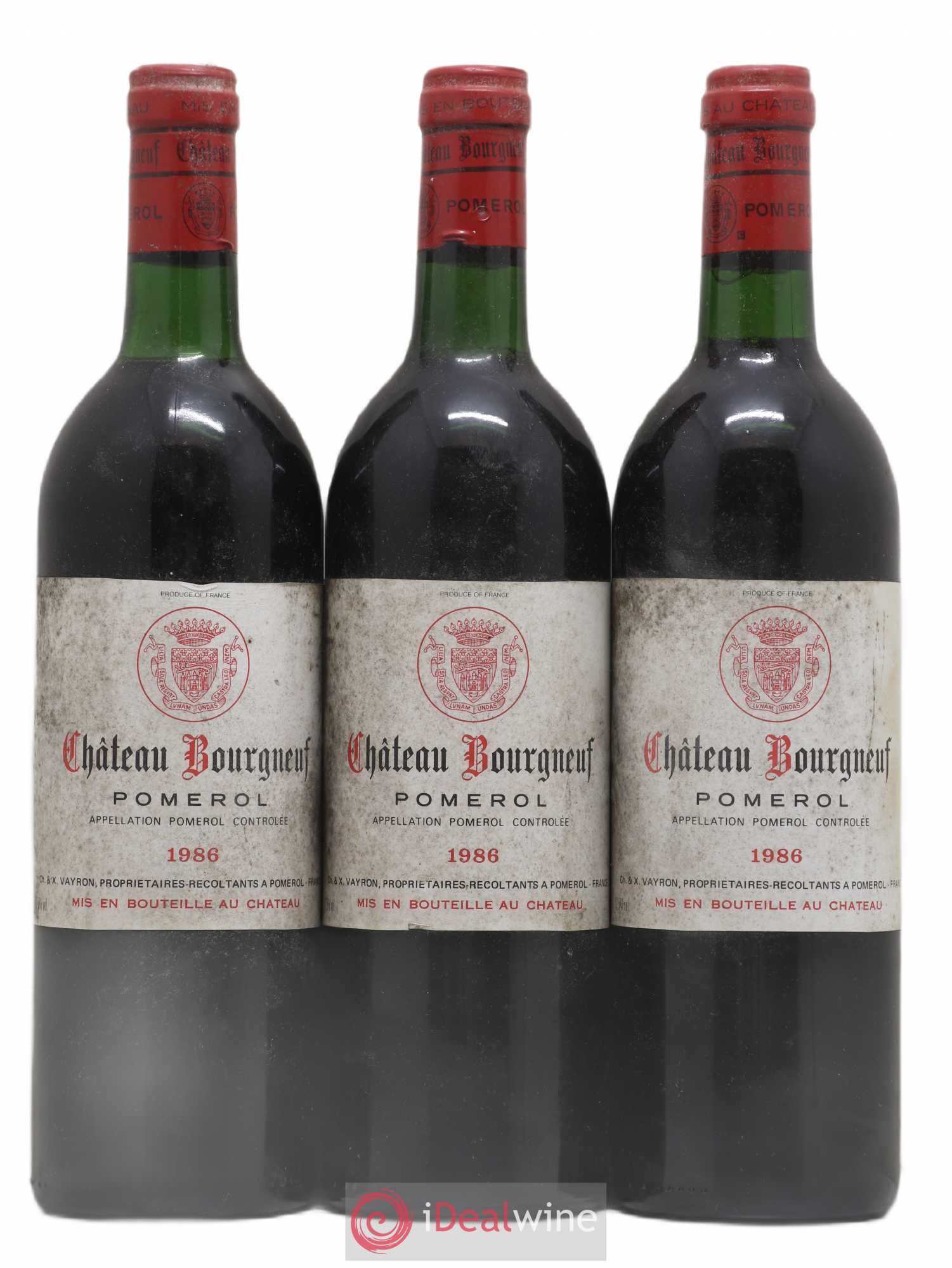Château Bourgneuf 1986 - Lot de 3 bouteilles - 0
