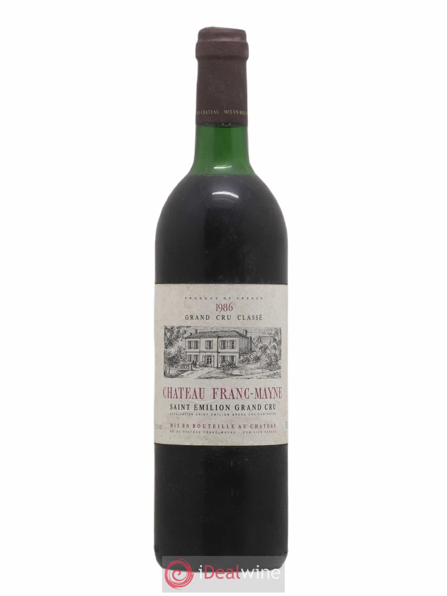 Château Franc Mayne Grand Cru Classé 1986 - Lot de 1 bouteille - 0