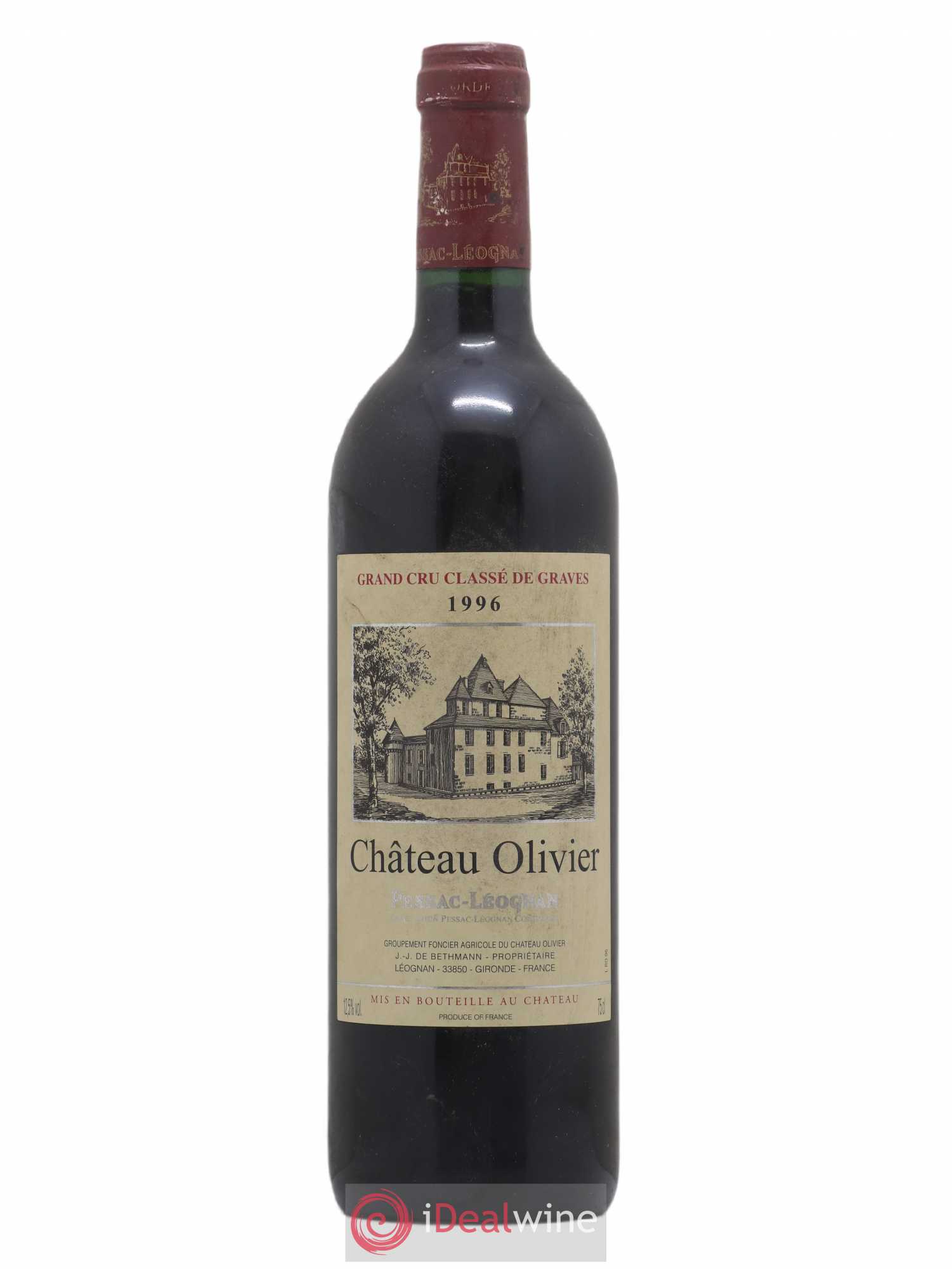 Château Olivier Cru Classé de Graves 1996 - Lot de 1 bouteille - 0