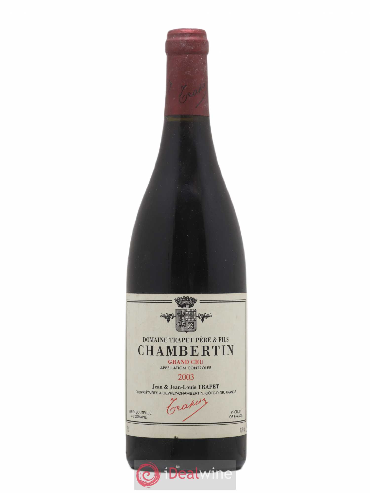 Chambertin Grand Cru Domaine Trapet 2003 - Lot de 1 bouteille - 0
