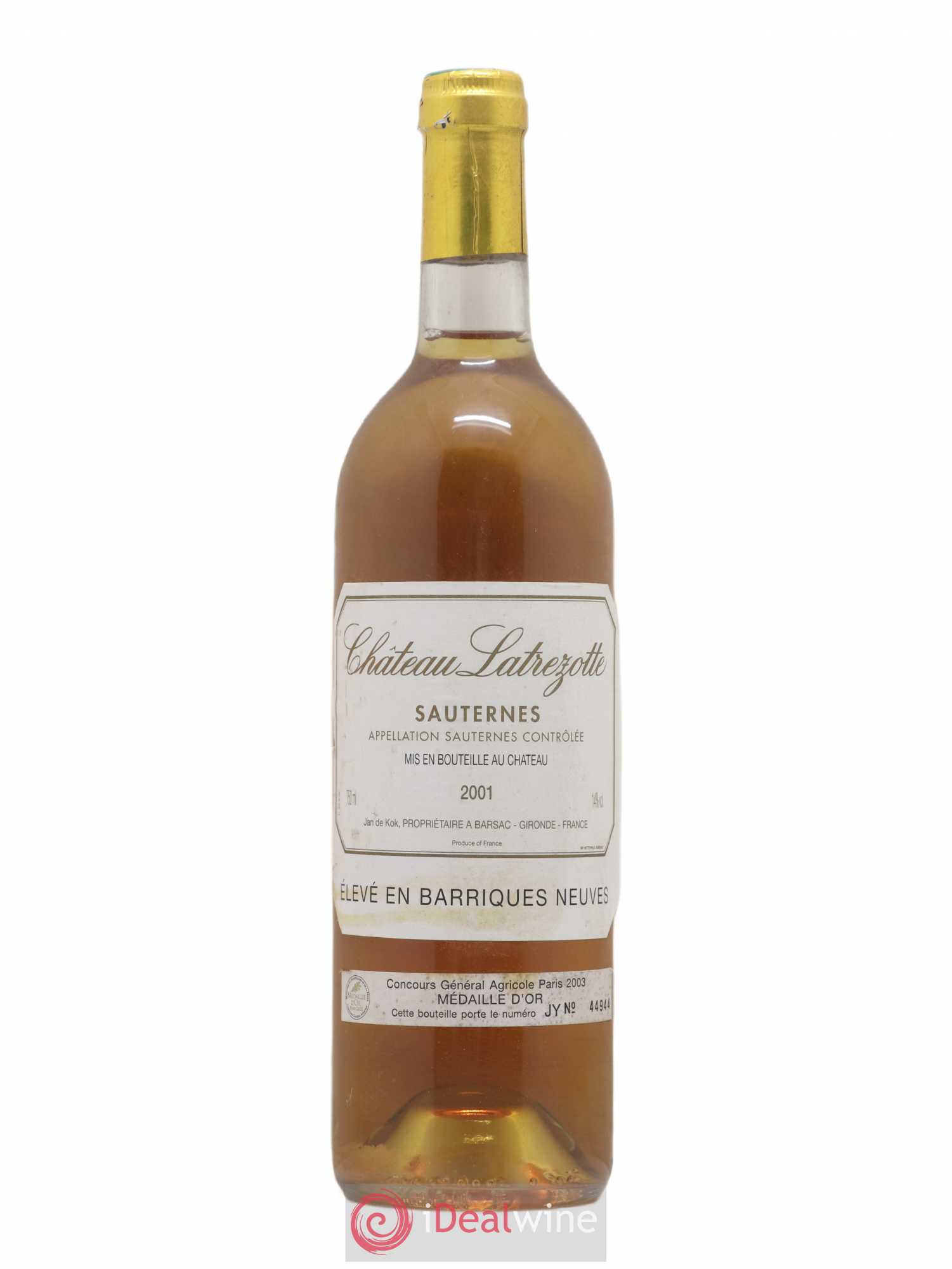 Sauternes Château Latrezotte 2001 - Lotto di 1 bottiglia - 0