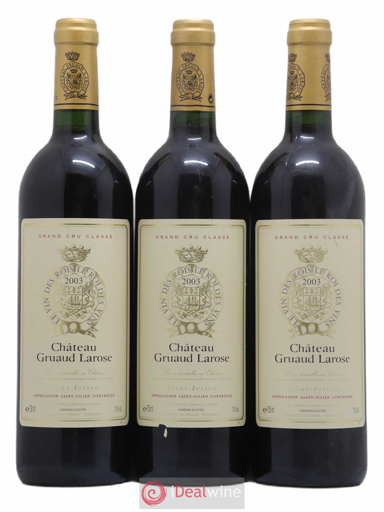 Château Gruaud Larose 2ème Grand Cru Classé 2003 - Lot de 3 bouteilles - 0