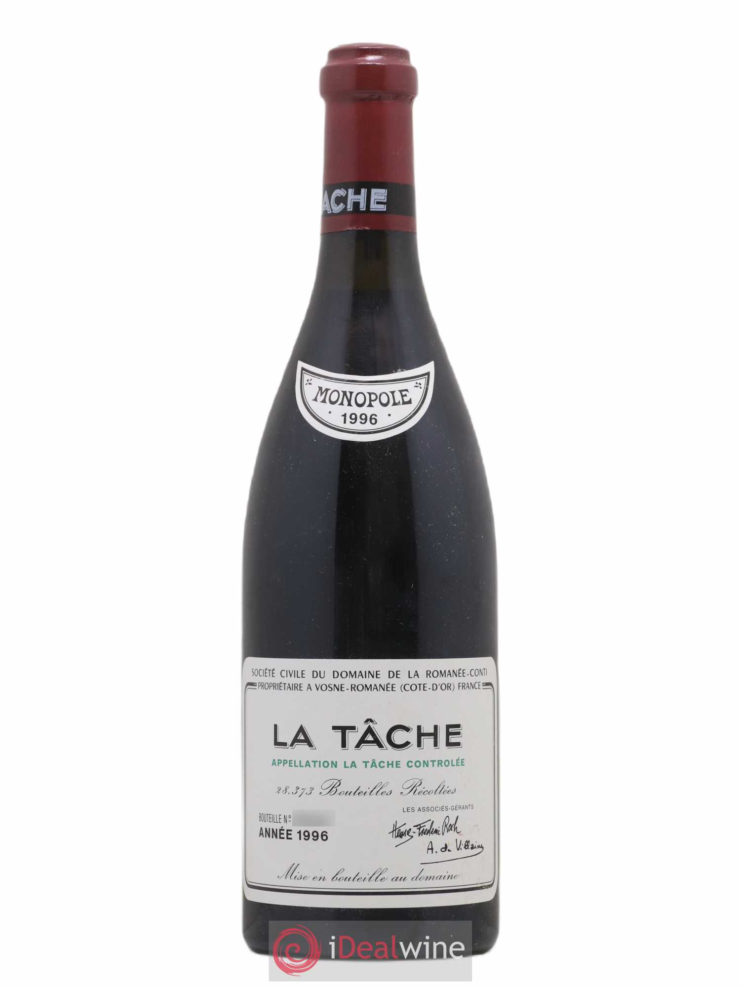 La Tâche Grand Cru Domaine de la Romanée-Conti 1996 - Lot de 1 bouteille - 0