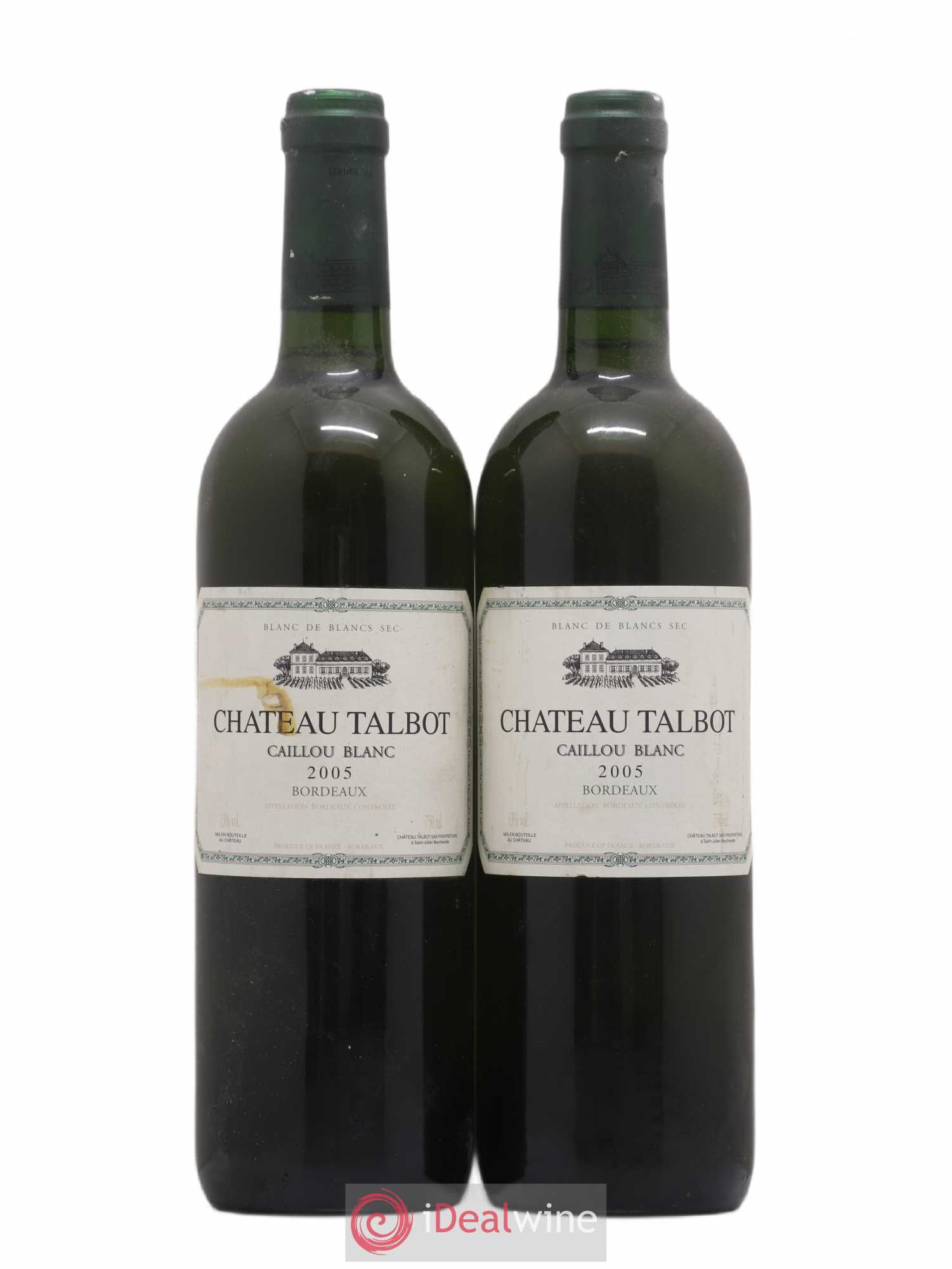 Château Talbot Caillou Blanc 2005 - Lot de 2 bouteilles - 0