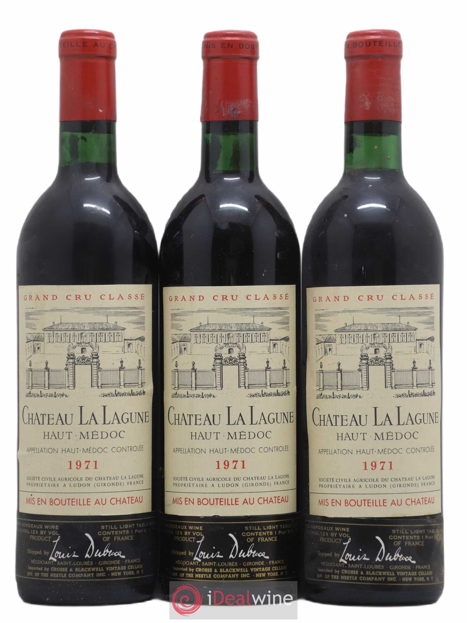Château la Lagune 3ème Grand Cru Classé 1971 - Lot de 3 bouteilles - 0