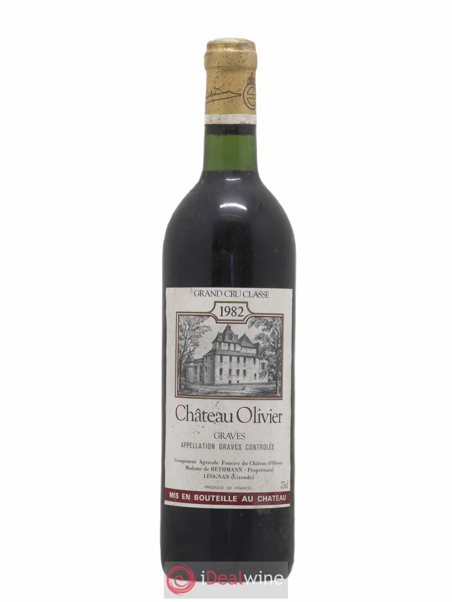 Château Olivier Cru Classé de Graves 1982 - Lot de 1 bouteille - 0